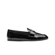 (W) Prada Naplak Patent Leather Loafers Black