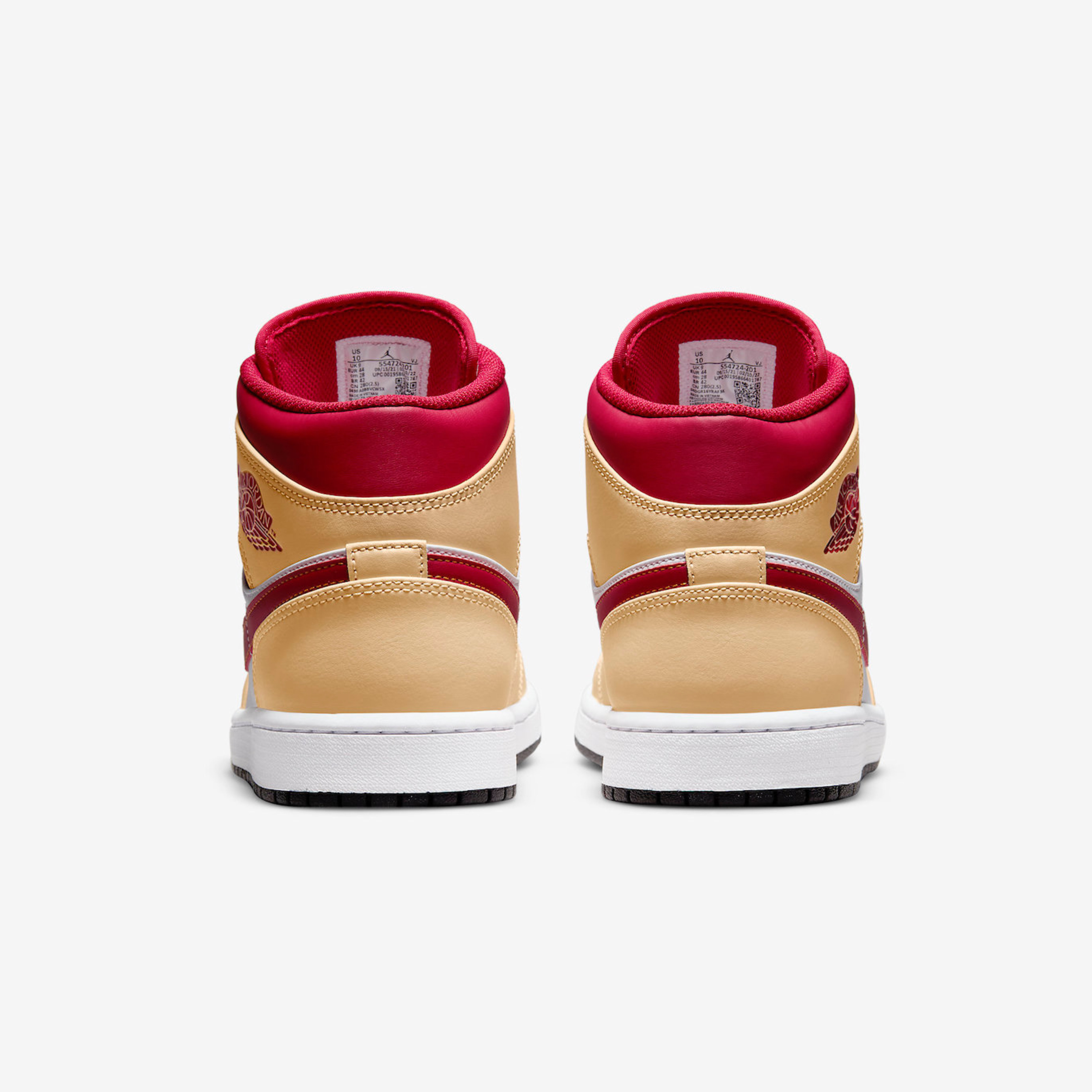 Jordan 1 Mid White Onyx Red 착용 스타일 - 5