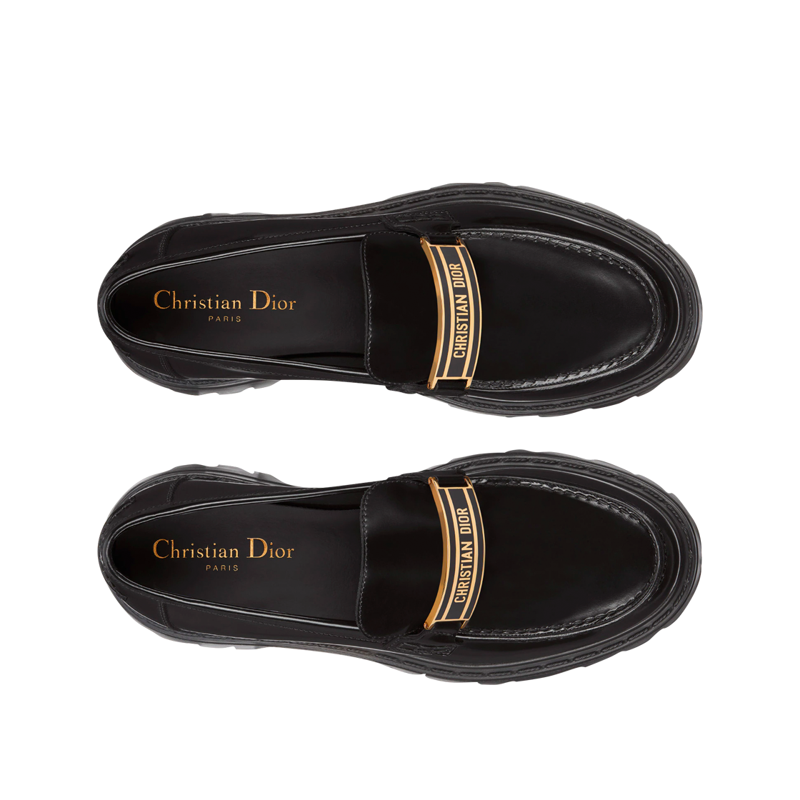 (W) 디올 코드 로퍼 브러쉬드 카프스킨 블랙((W) Dior Code Loafers Brushed Calfskin Black) - 2