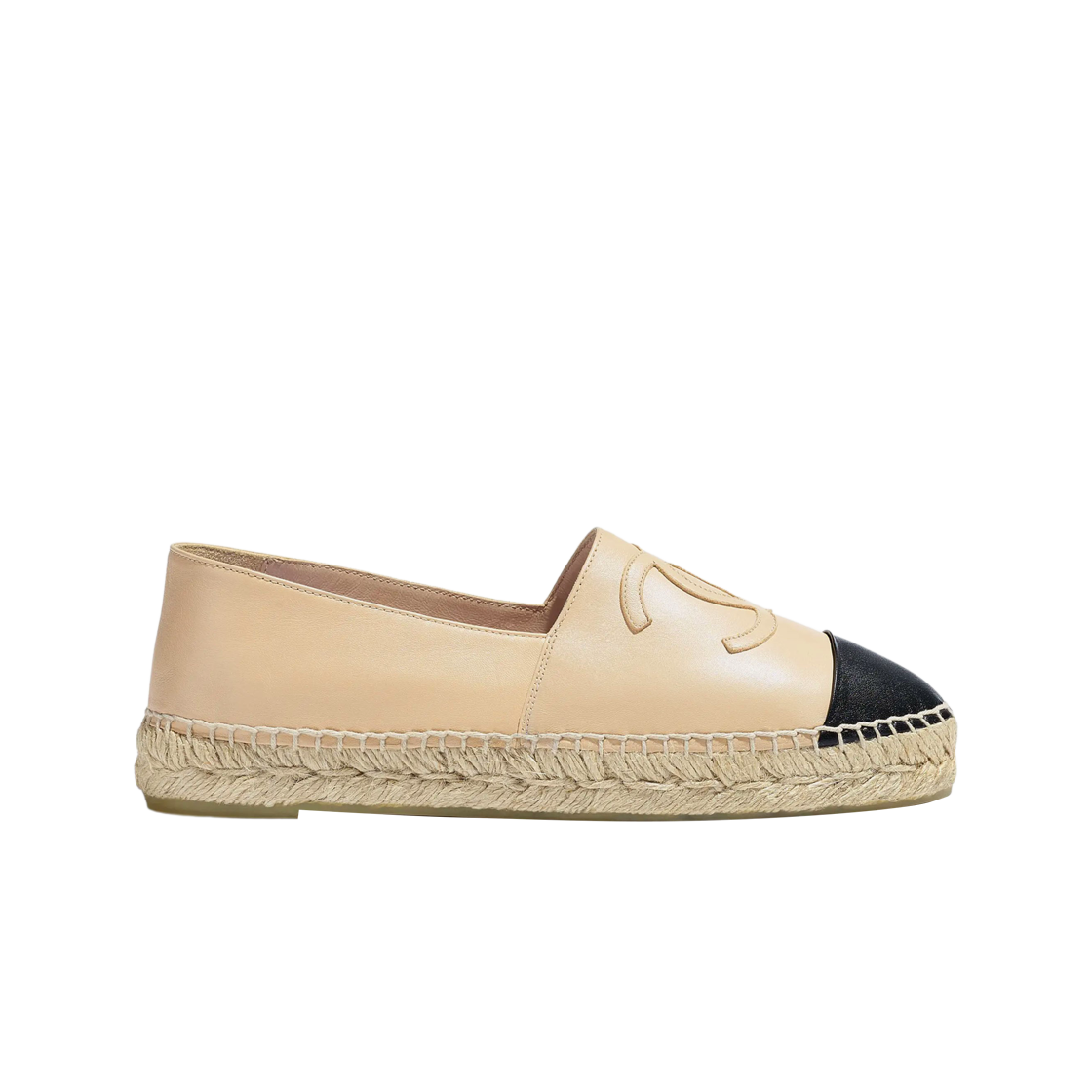 (W) 샤넬 에스파드리유 램스킨 & 베이지 블랙((W) Chanel Espadrilles Lambskin & Beige Black)