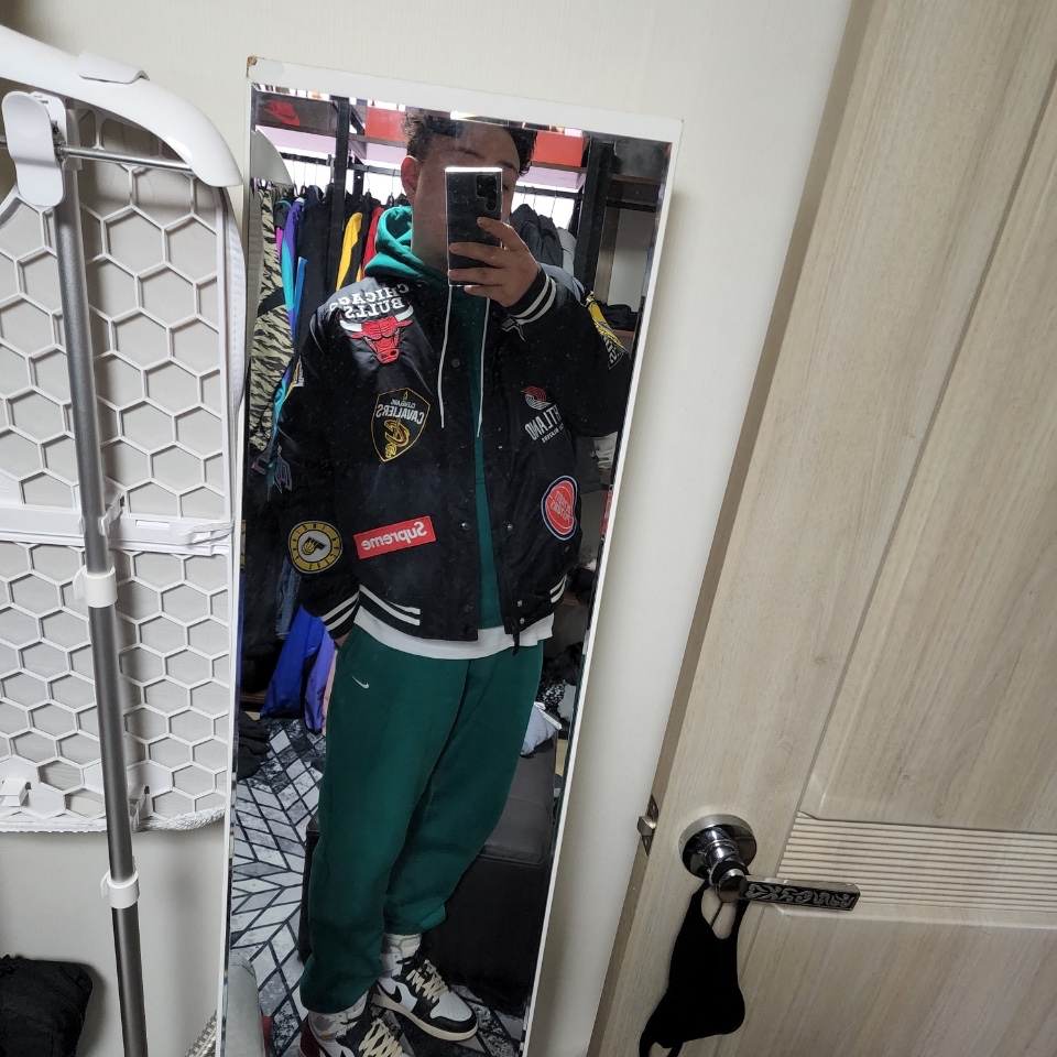 Supreme x Nike NBA Teams Warm-Up Jacket Black - 18SS, Jordan 1 x Union Retro High Black Toe 착용 스타일