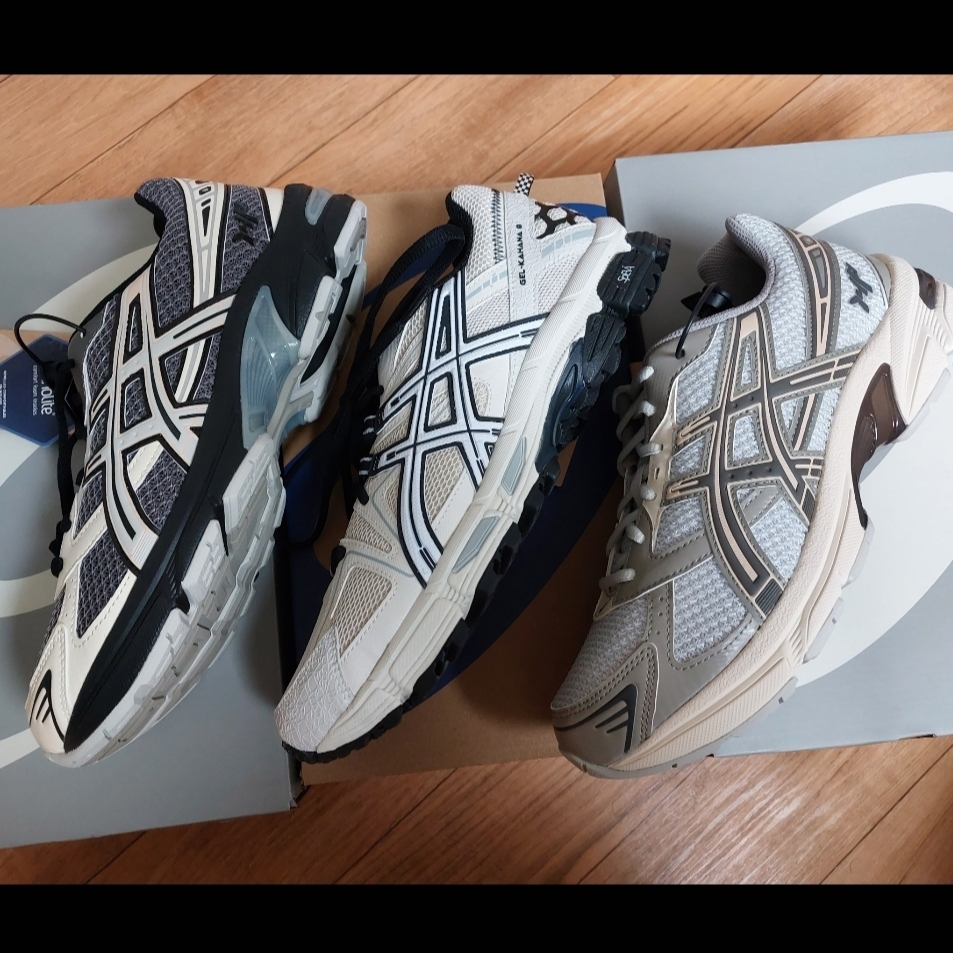 Asics x I4P Gel-1130 Mink Glacier Grey, Asics Gel-Kahana 8 Khaki 착용 스타일 - 1
