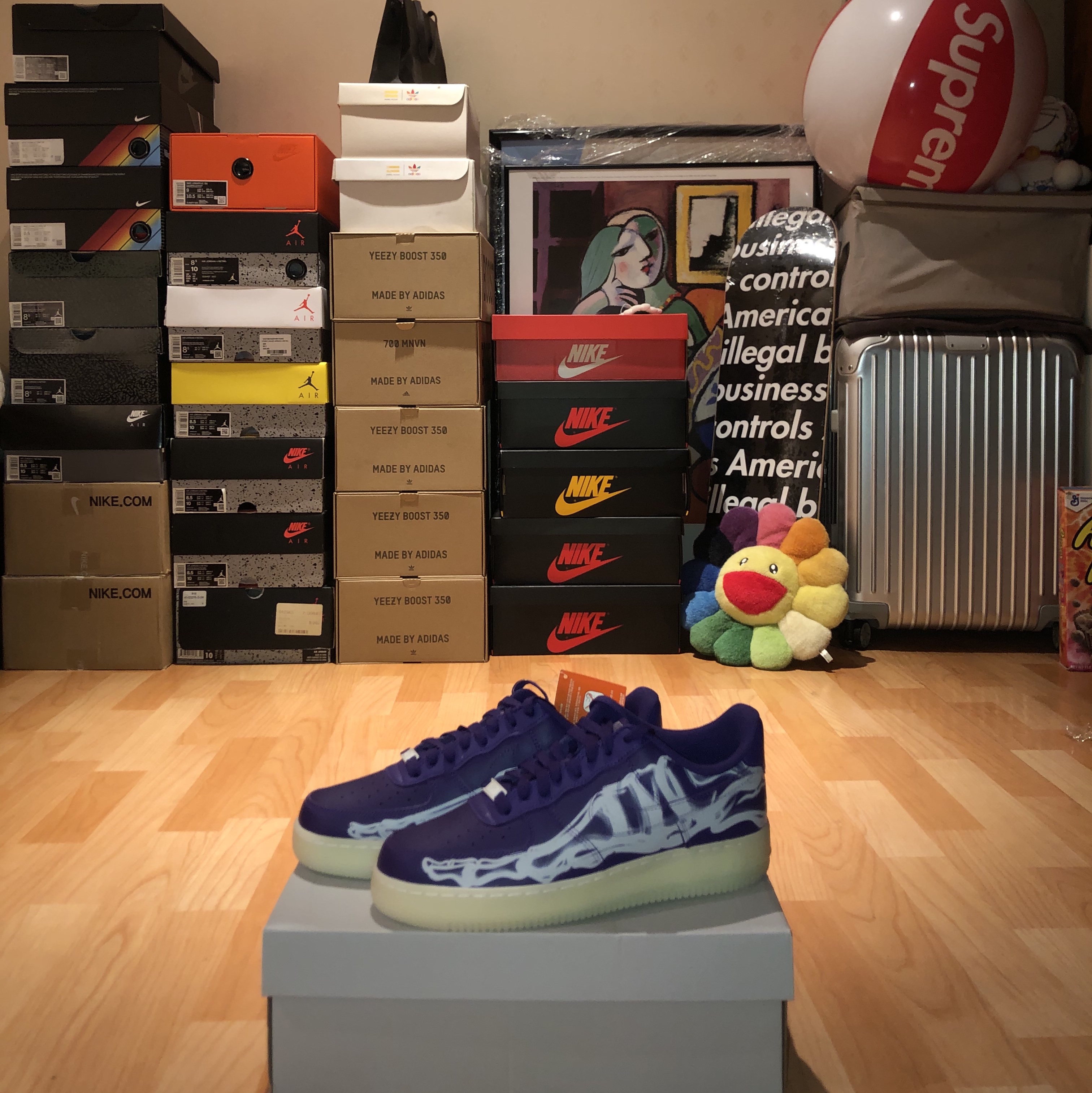 Nike Air Force 1 Low '07 Purple Skeleton 착용 스타일