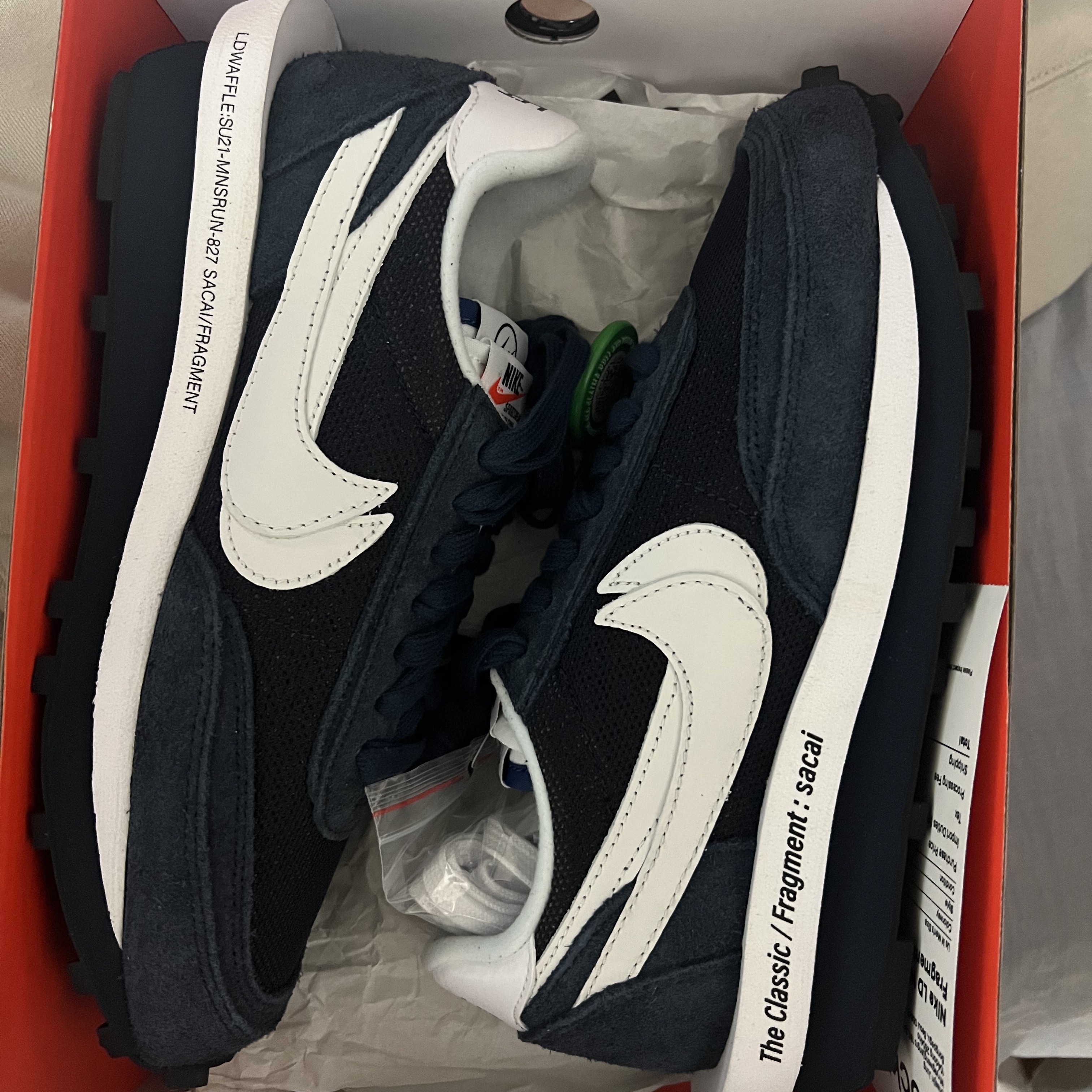 Nike x Sacai x Fragment LDWaffle Blackened Blue 착용 스타일