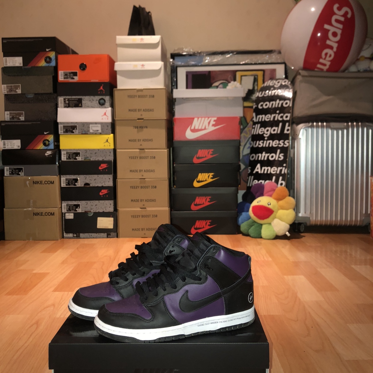 Nike x Fragment Dunk High Black 착용 스타일