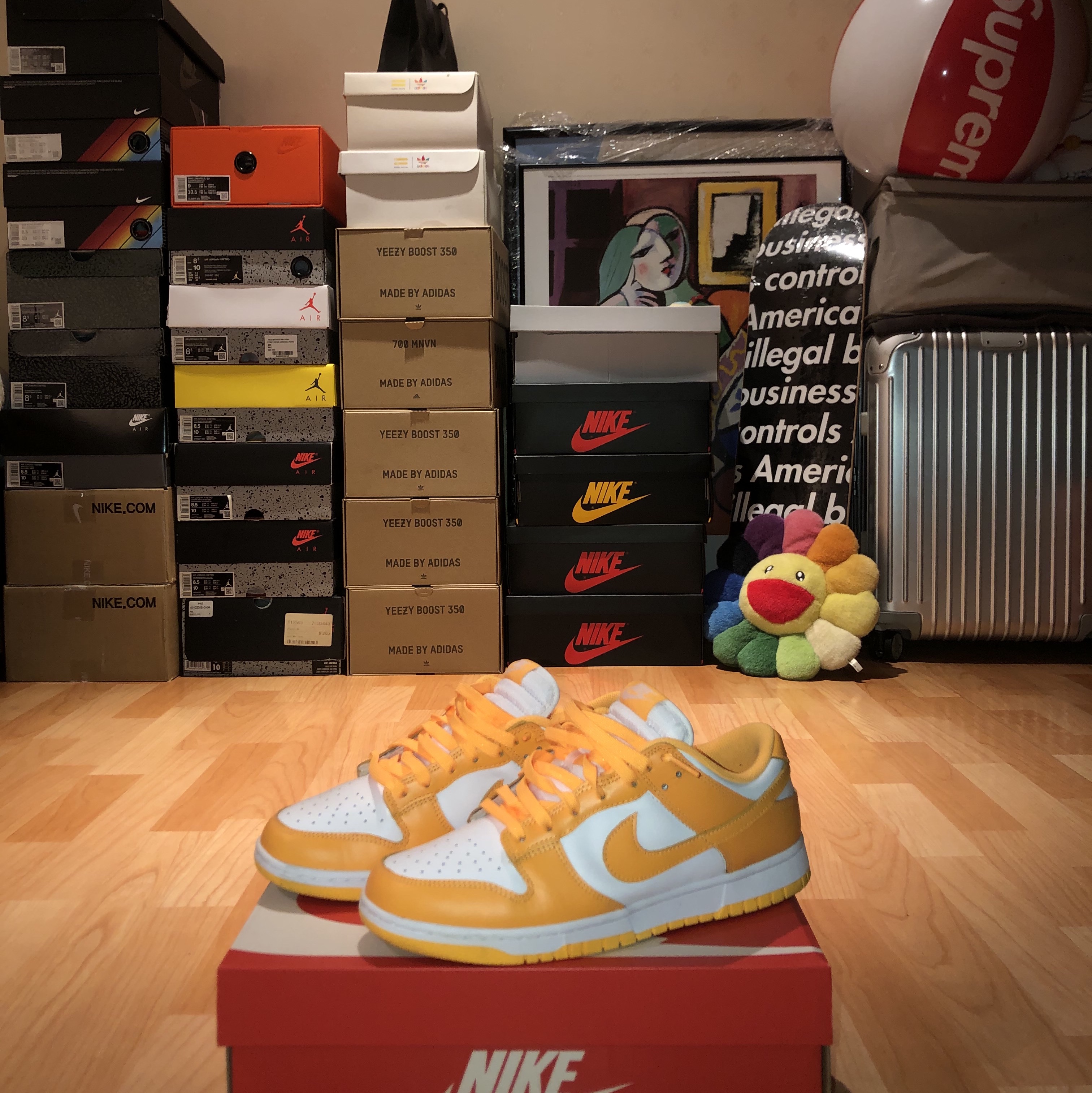 (W) Nike Dunk Low Laser Orange 착용 스타일