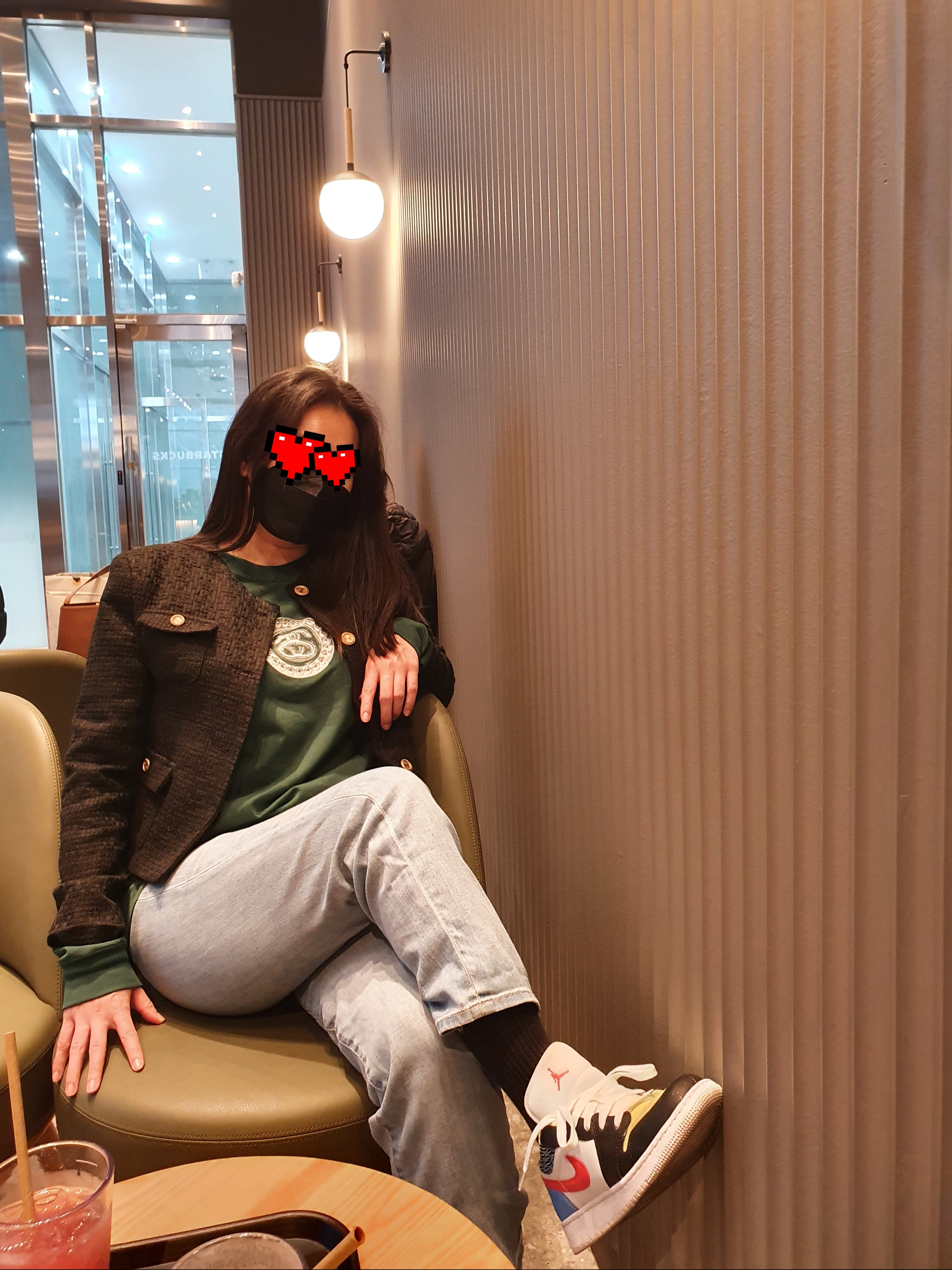 (GS) Jordan 1 Low Light Fusion Red, Nike x Stussy Big Swoosh LS T-Shirt Green - US/EU 착용 스타일
