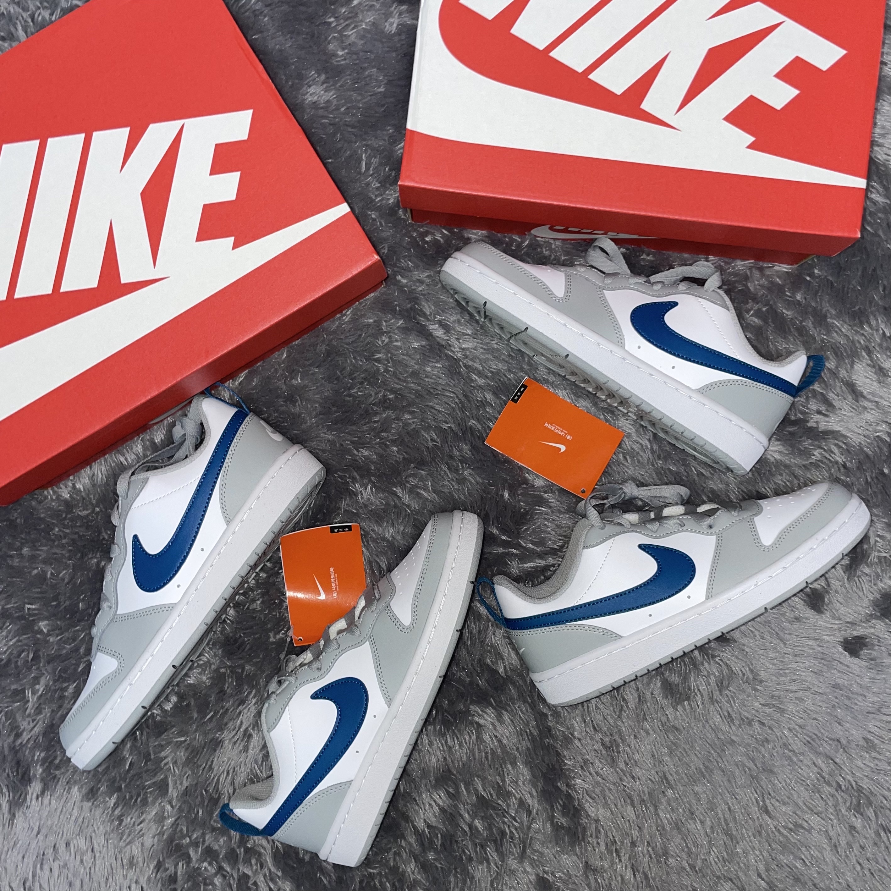 (GS) Nike Court Borough Low 2 Light Smoke Grey 착용 스타일