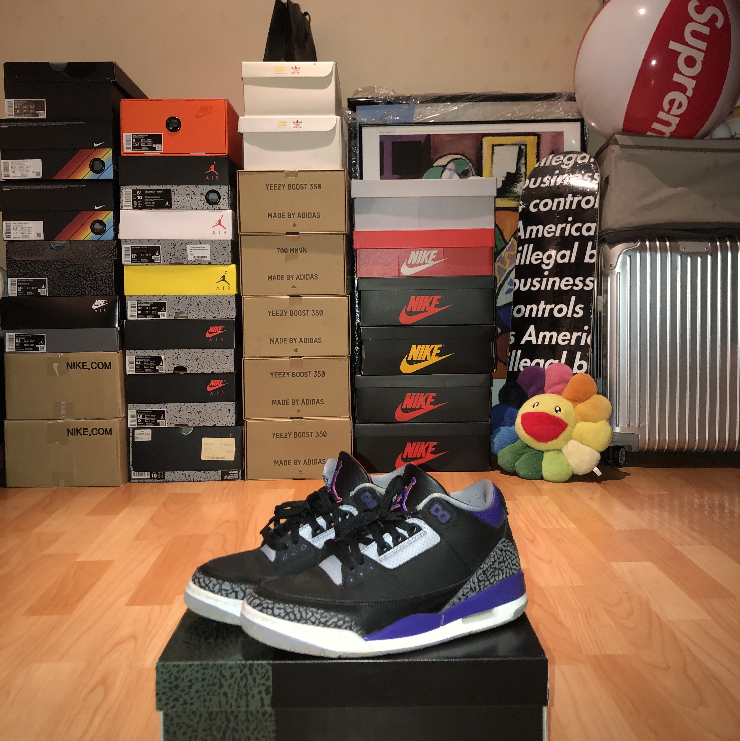 Jordan 3 Retro Court Purple 착용 스타일