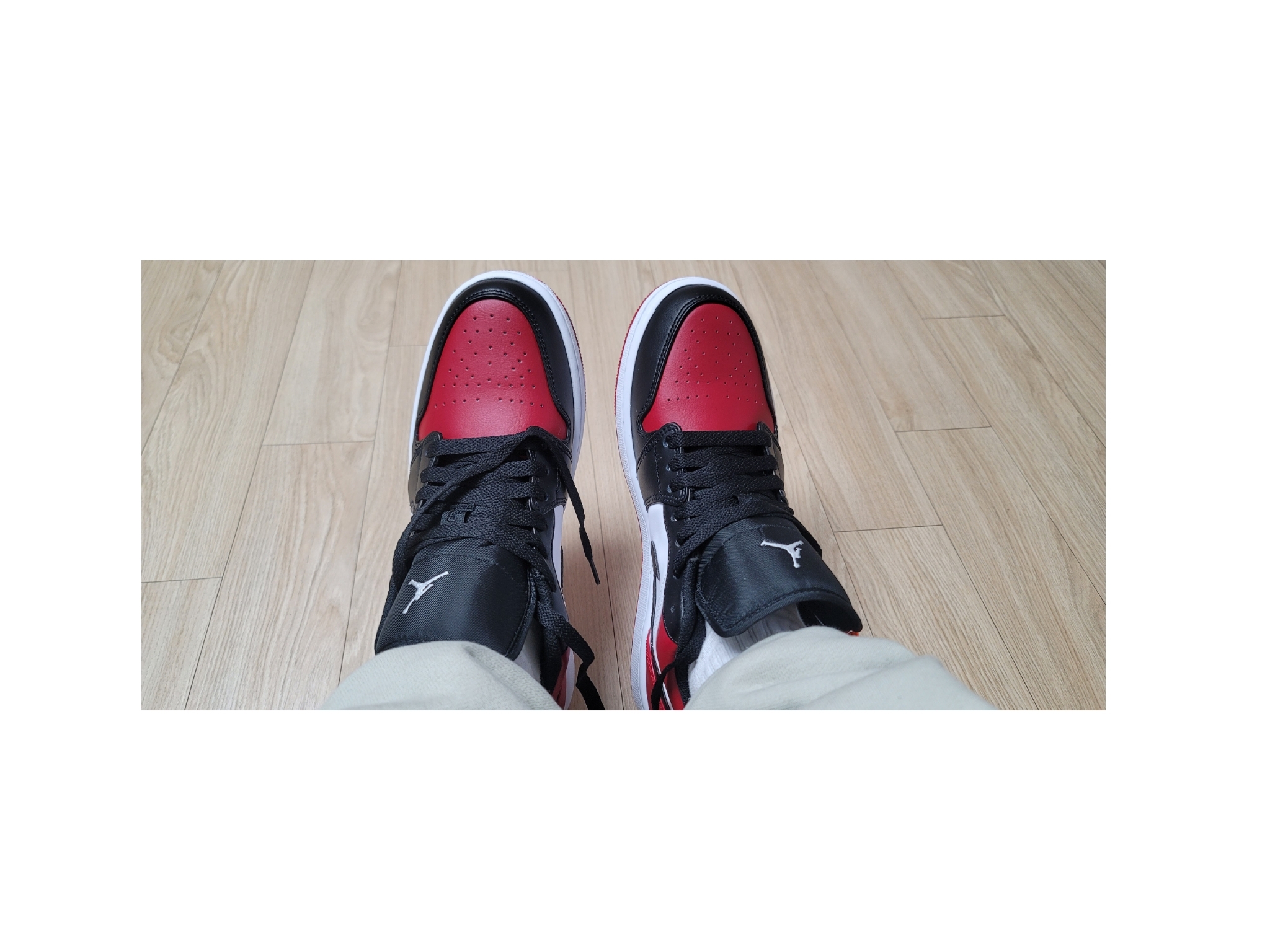 Jordan 1 Low Bred Toe 착용 스타일 - 2