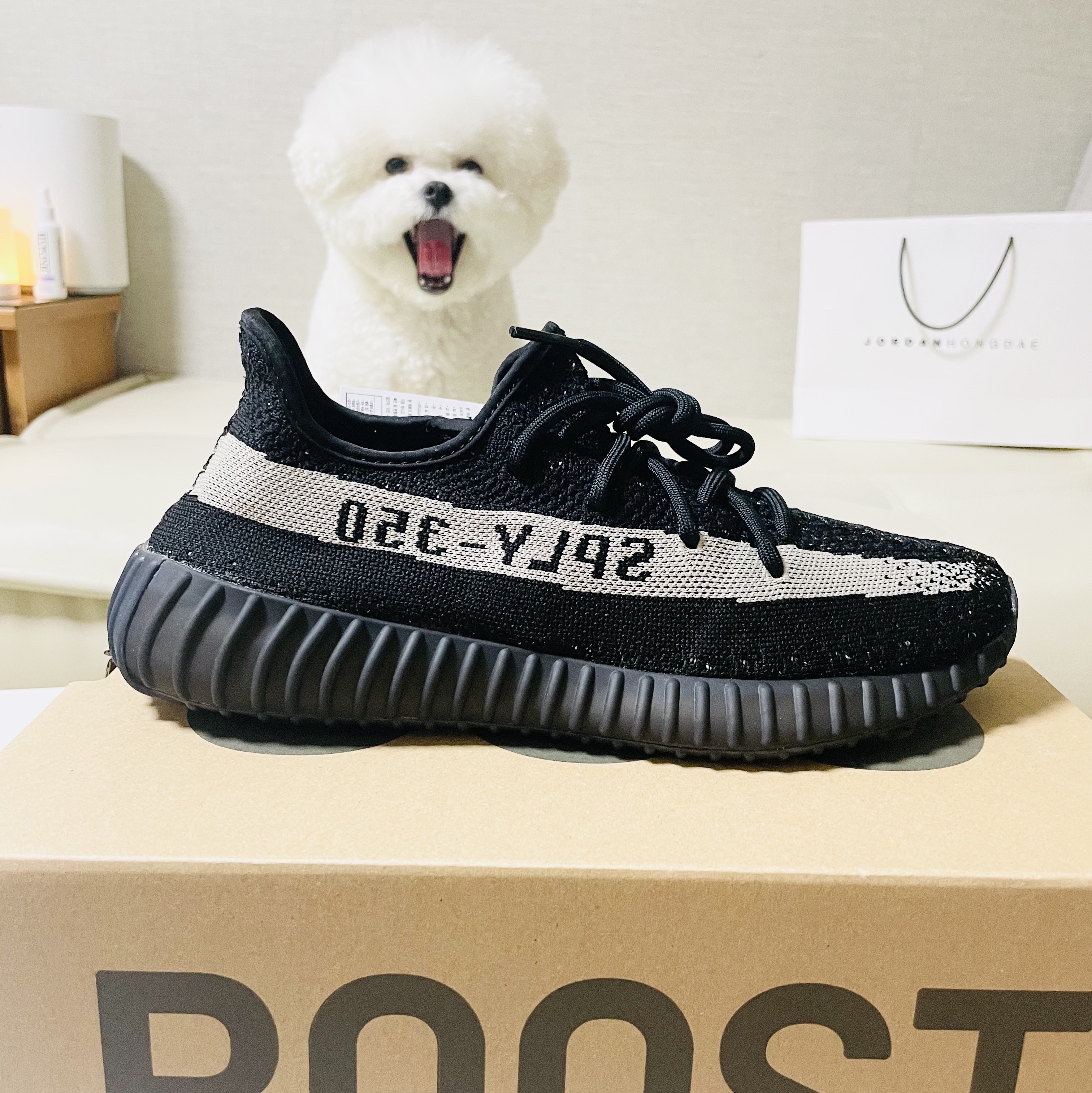 Adidas Yeezy Boost 350 V2 Core Black White 2022 착용 스타일