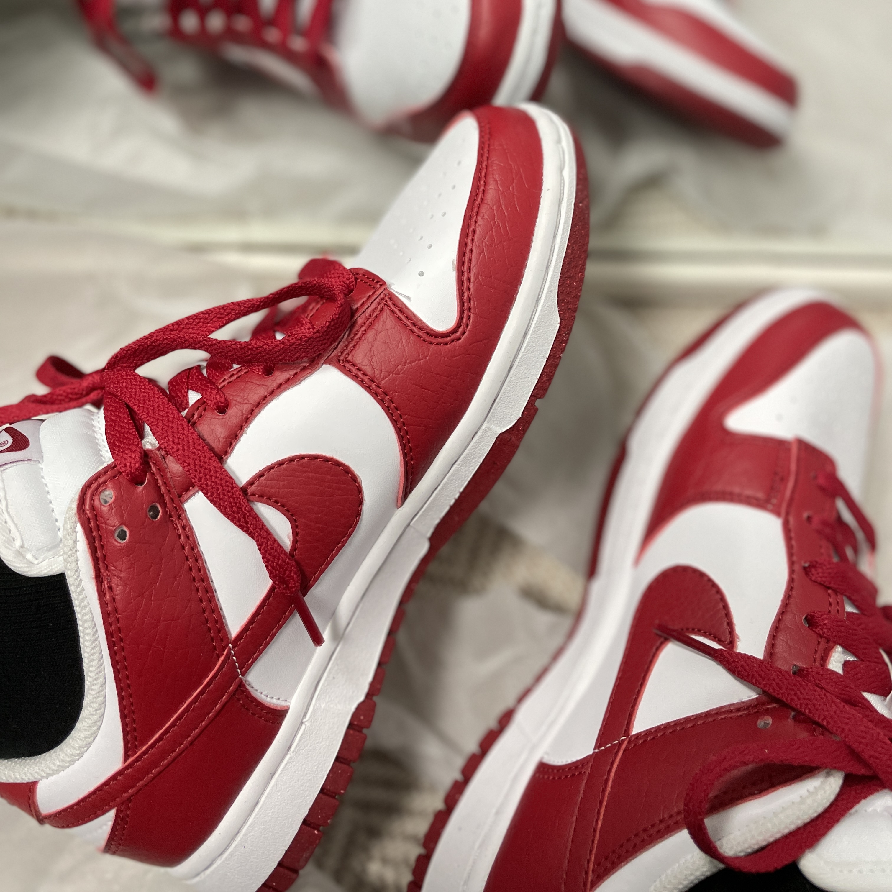 (W) Nike Dunk Low Next Nature Gym Red 착용 스타일 - 3