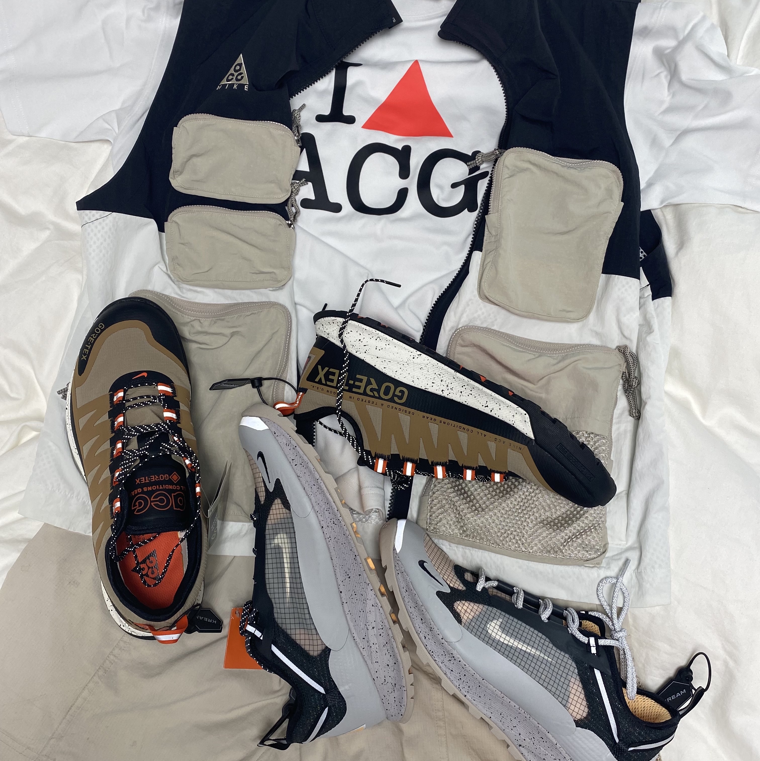Nike ACG Air Nasu 2 Grey Fog, Nike ACG Air Nasu Gore-Tex Khaki Golden Beige 착용 스타일 - 4