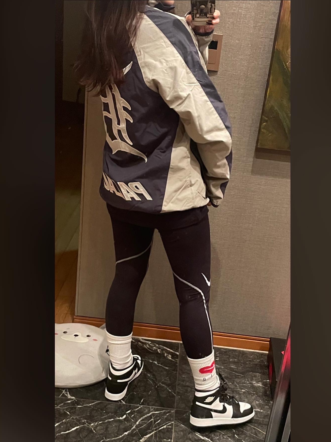 Palace x Detroit Tigers New Era Track Top Navy Grey - 22SS, Jordan 1 Retro High OG Black White 2014 착용 스타일 - 2