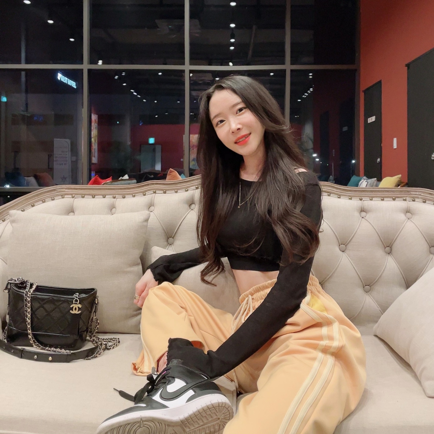 Nike x Ambush Dunk High Black 착용 스타일 - 2