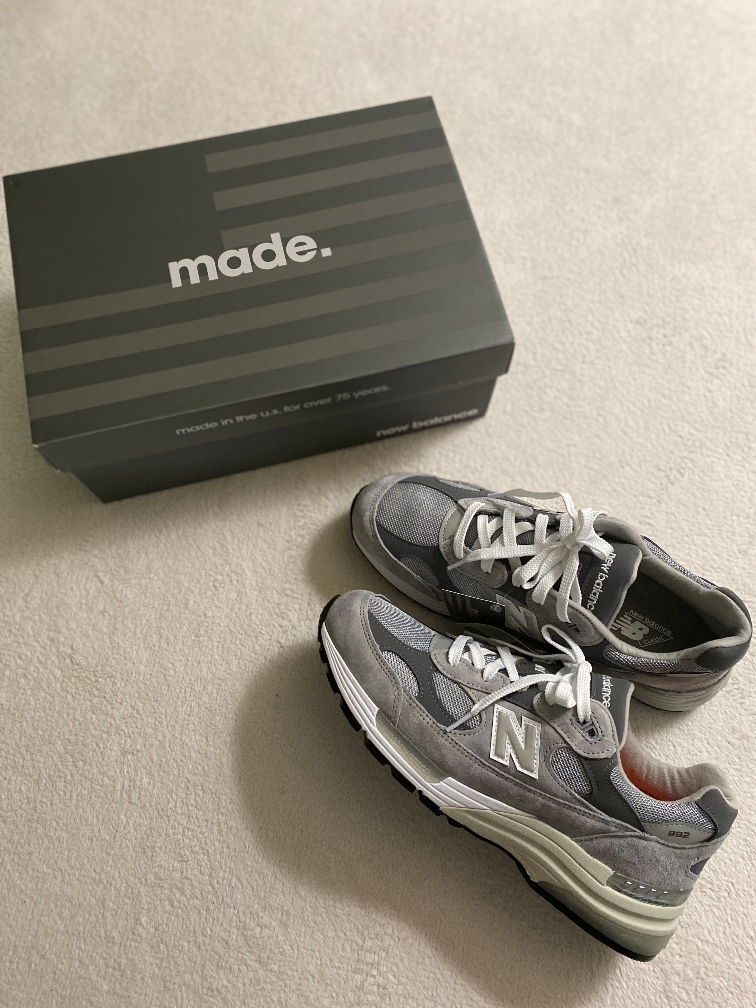New Balance 992 Made in USA Grey - D Standard 착용 스타일