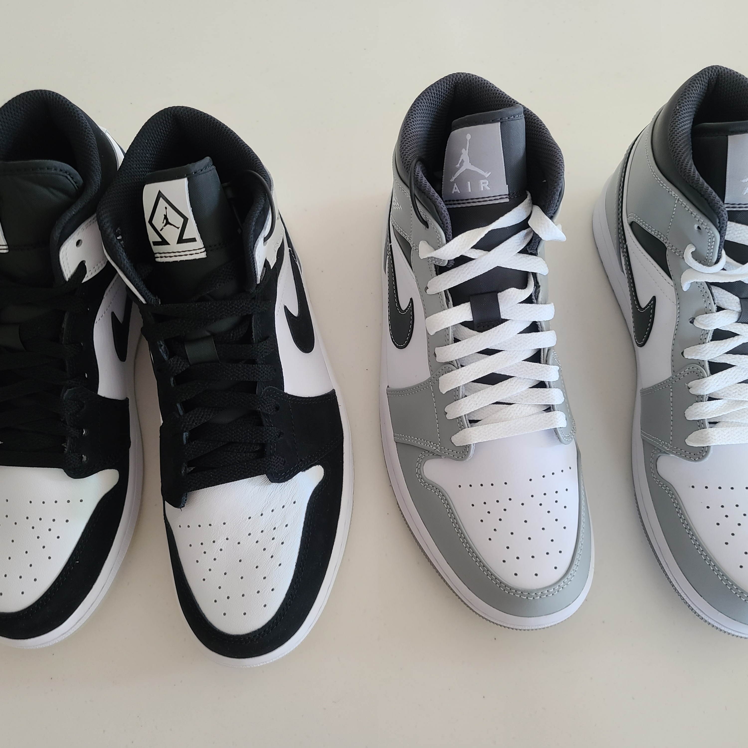Jordan 1 Mid Light Smoke Grey Anthracite, Jordan 1 Mid SE Diamond 착용 스타일 - 4