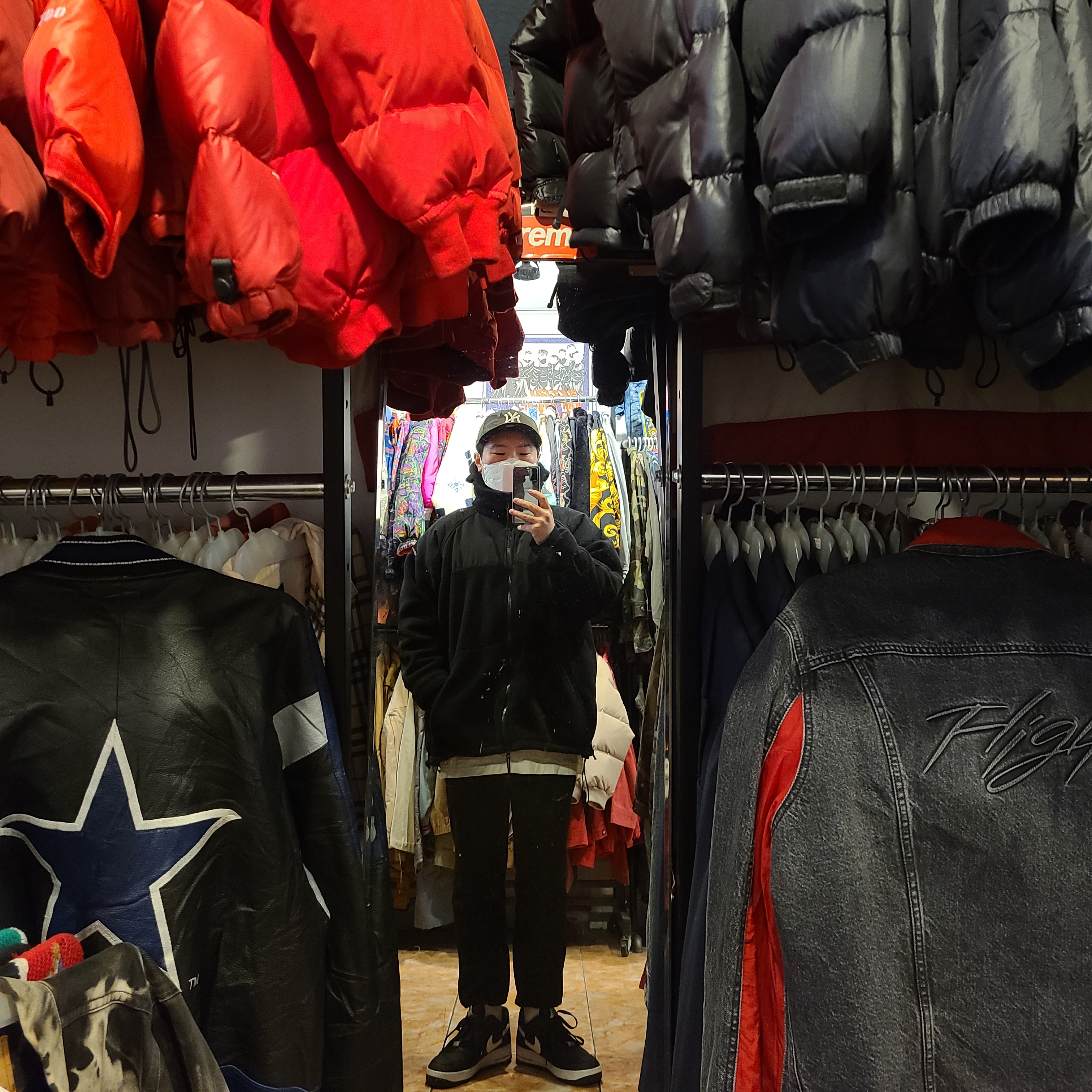Nike x Comme des Garcons Shirt x Supreme Air Force 1 Low 2018 착용 스타일