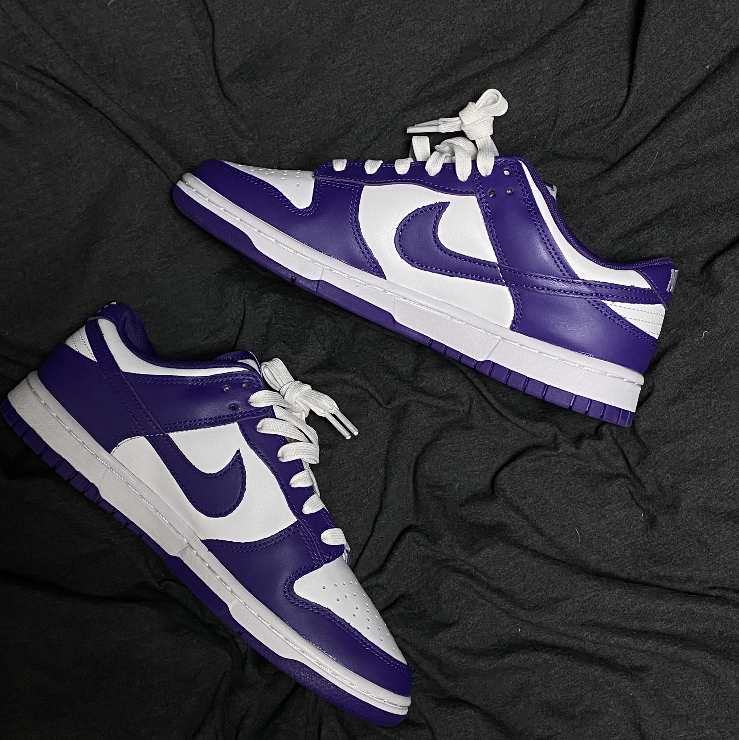 Nike Dunk Low Retro Championship Court Purple 착용 스타일 - 1