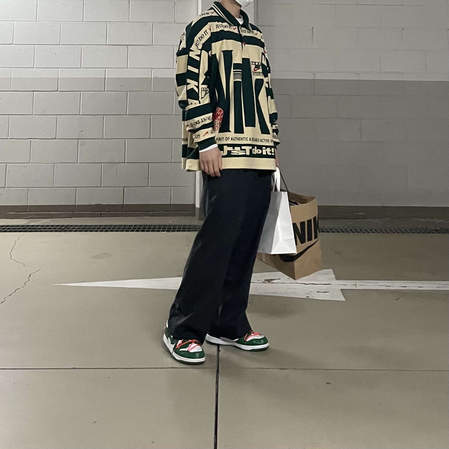 Nike x Cactus Plant Flea Market Long Sleeve Polo Natural - US/EU, Nike x Cactus Plant Flea Market Long Sleeve Polo Natural - Asia 착용 스타일