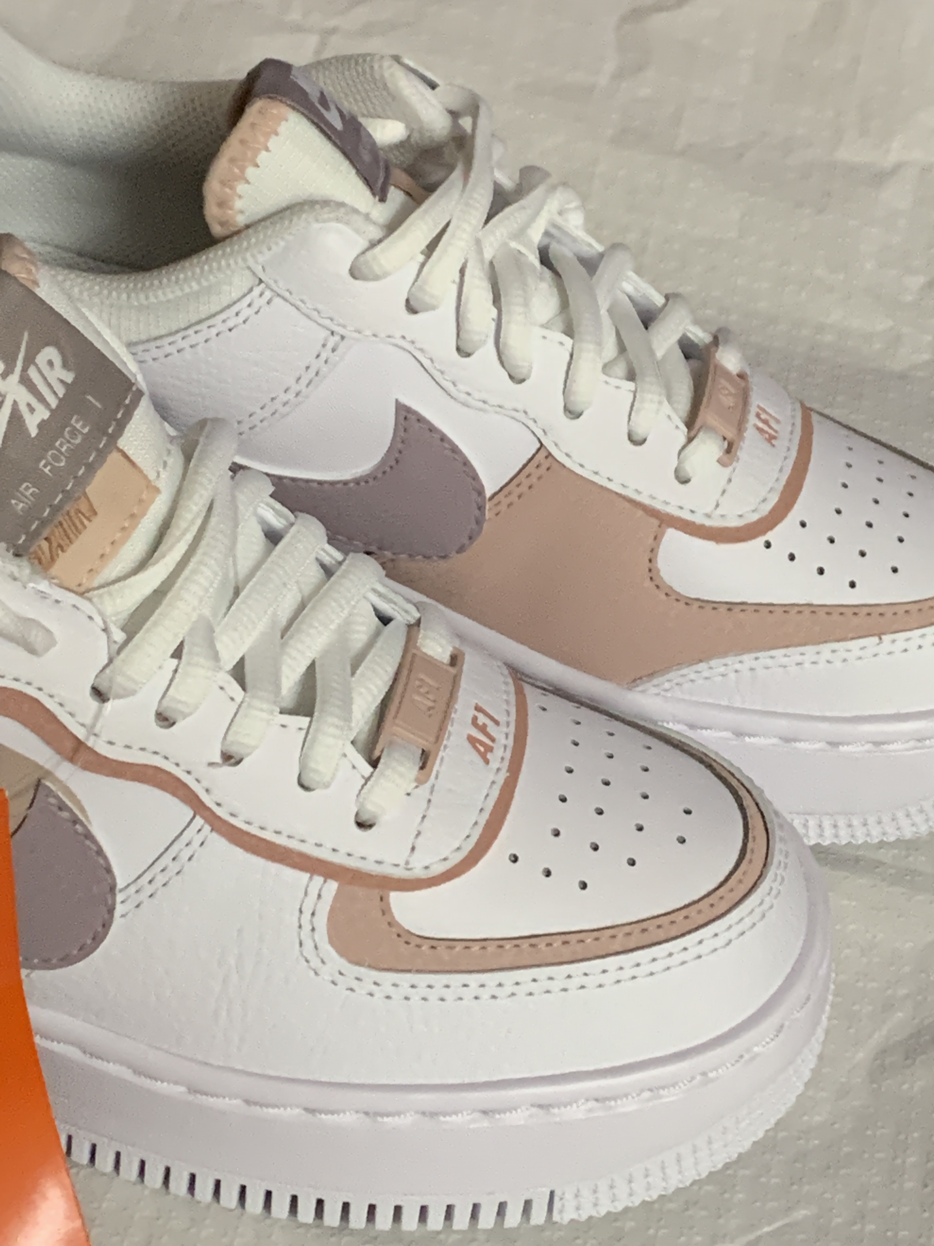 (W) Nike Air Force 1 Shadow White Pink Oxford 착용 스타일