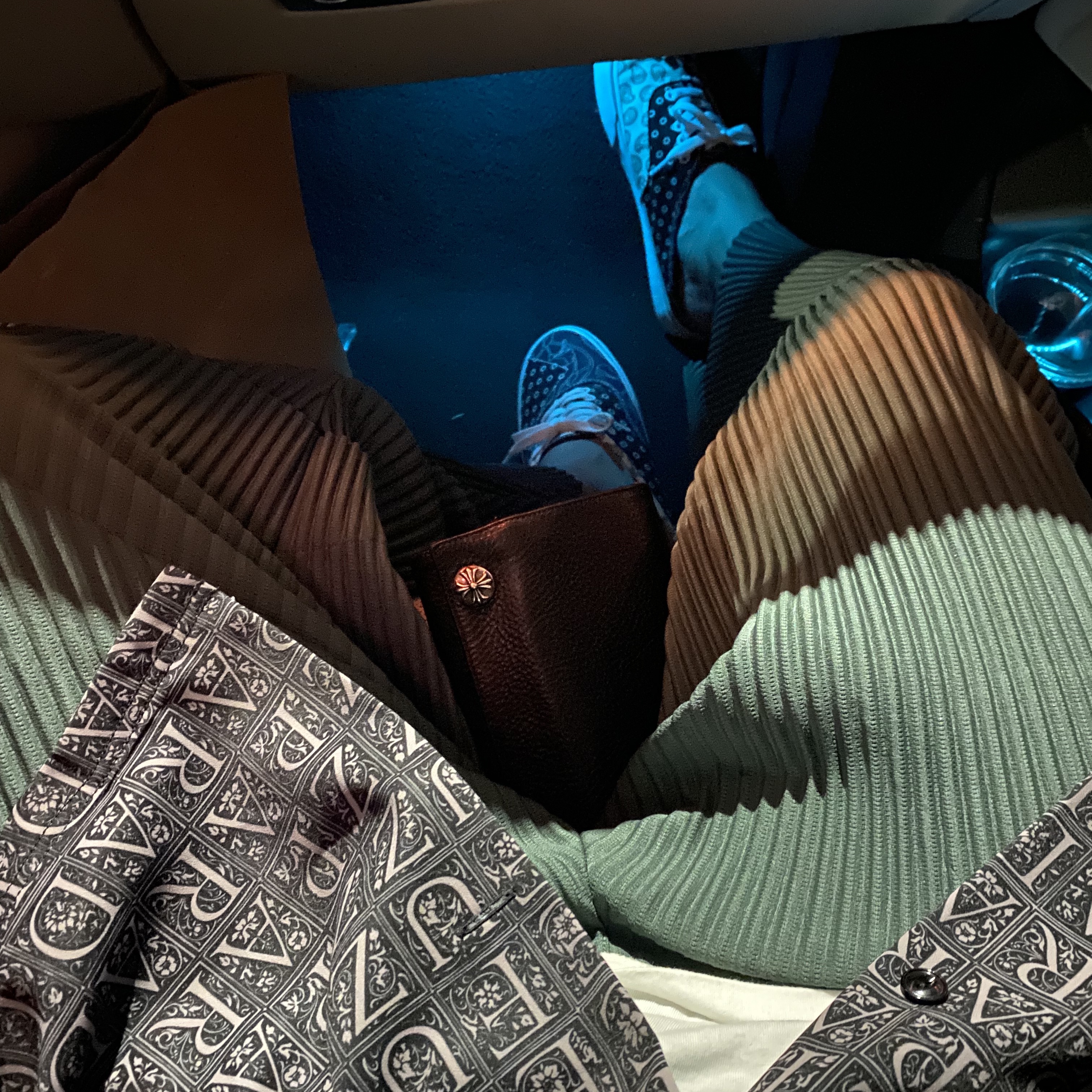 Homme Plisse Issey Miyake Bending Pleats Pants Slate Green 착용 스타일