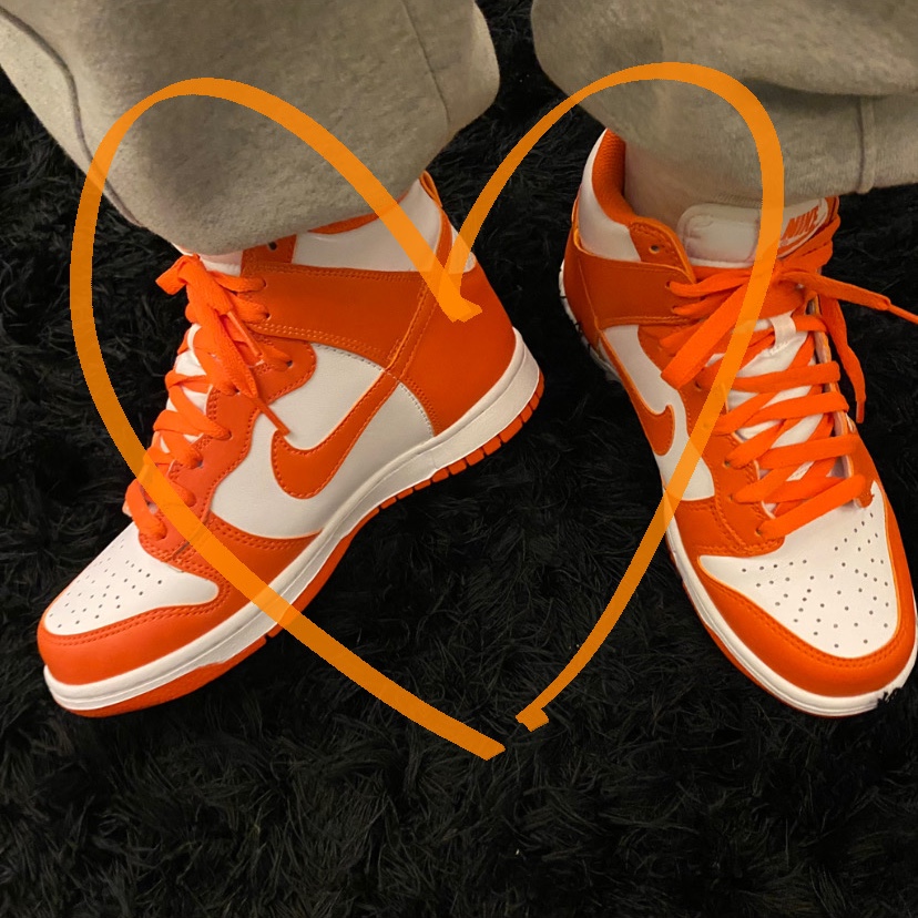 (GS) Nike Dunk High Orange Blaze 착용 스타일