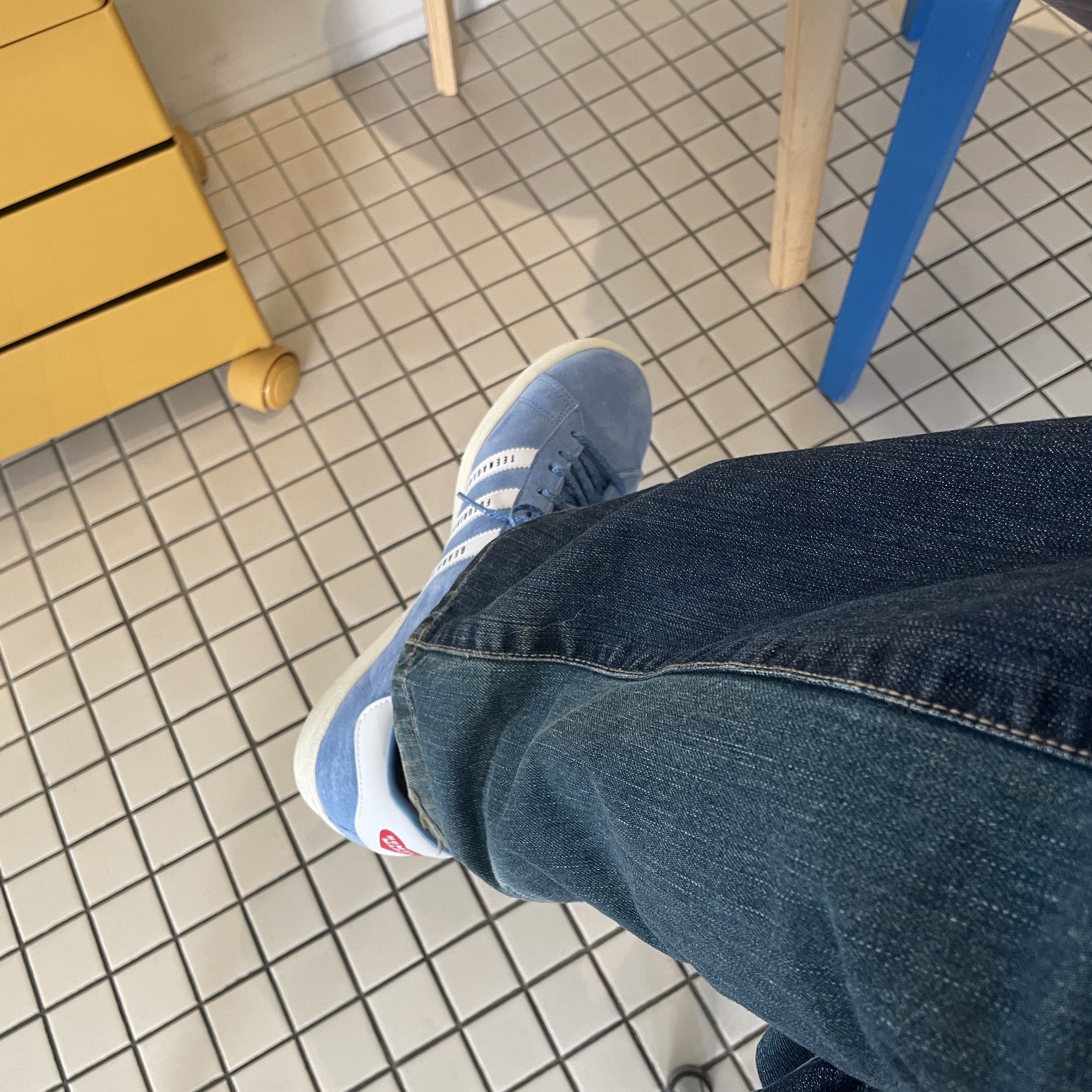 Adidas x Human Made Campus Light Blue 착용 스타일 - 1