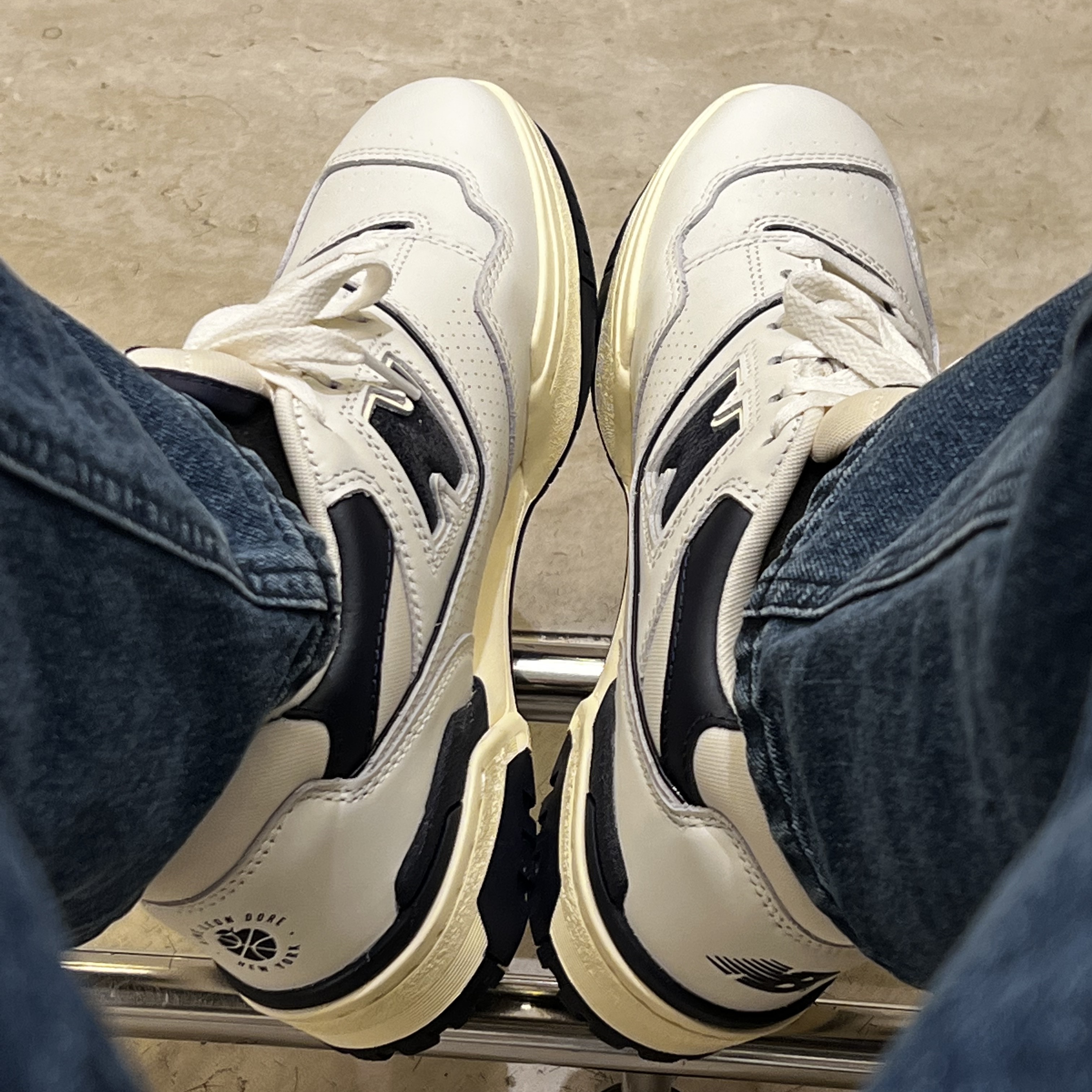 New Balance x Aime Leon Dore 550 Navy 착용 스타일