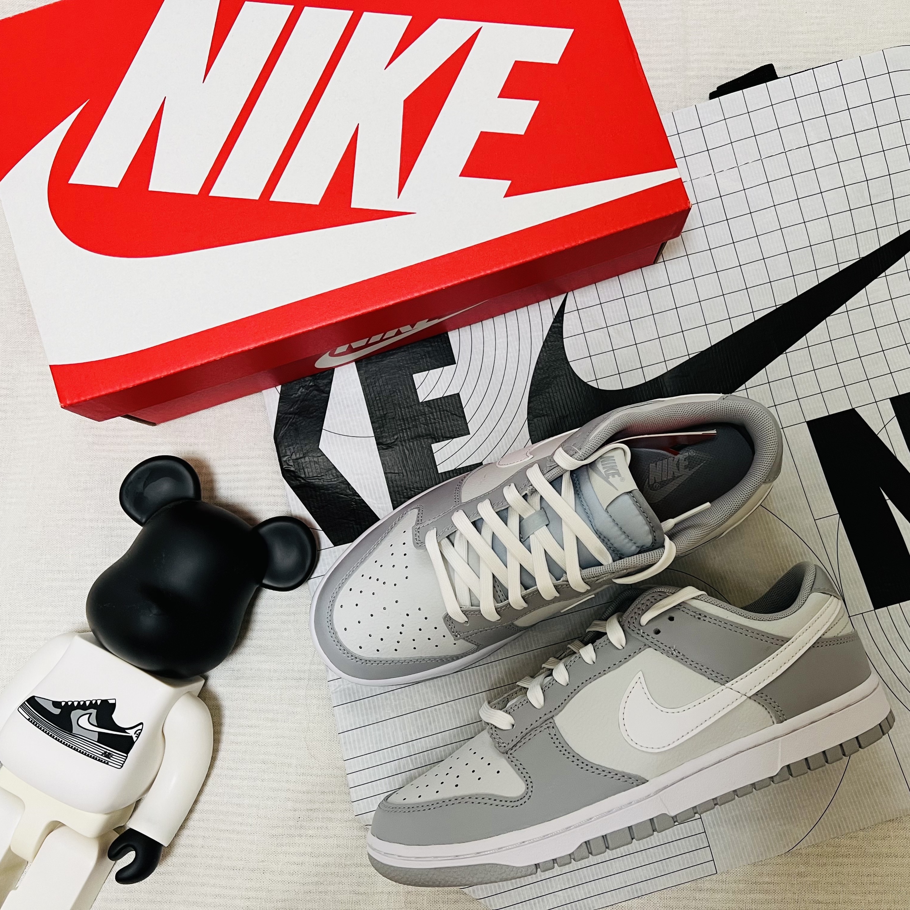 Nike Dunk Low Retro Wolf Grey 착용 스타일 - 2
