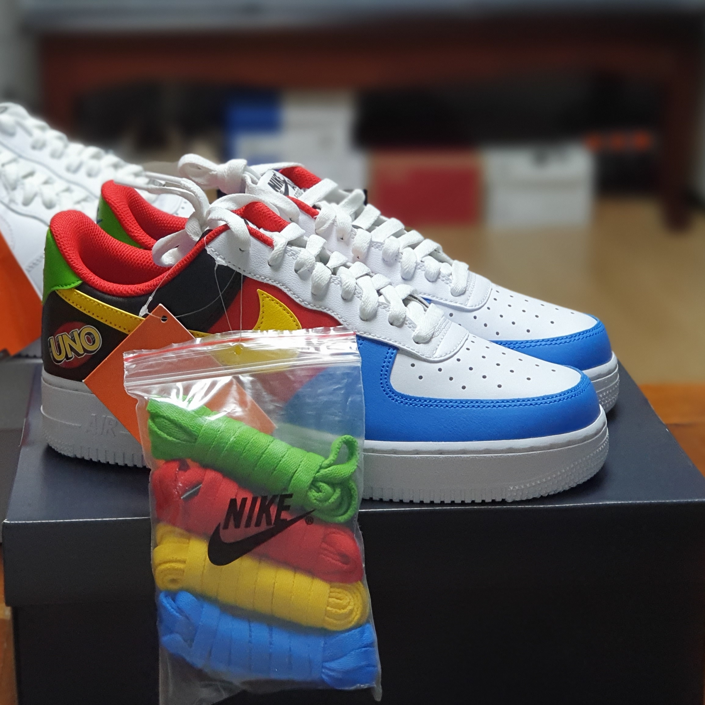 Nike x UNO Air Force 1 '07 QS White Yellow Zest 착용 스타일