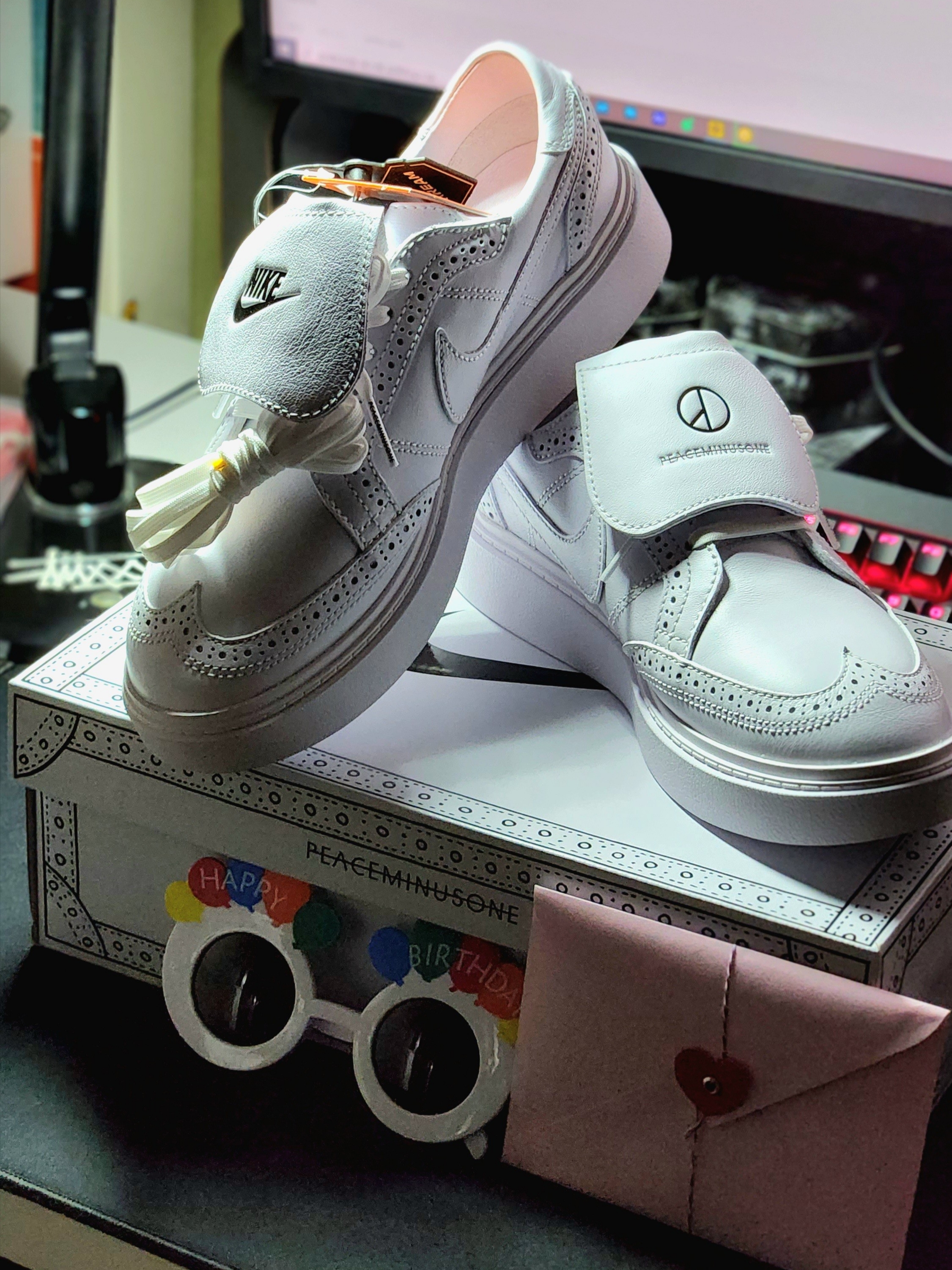 Nike x Peaceminusone Kwondo1 White 착용 스타일 - 1