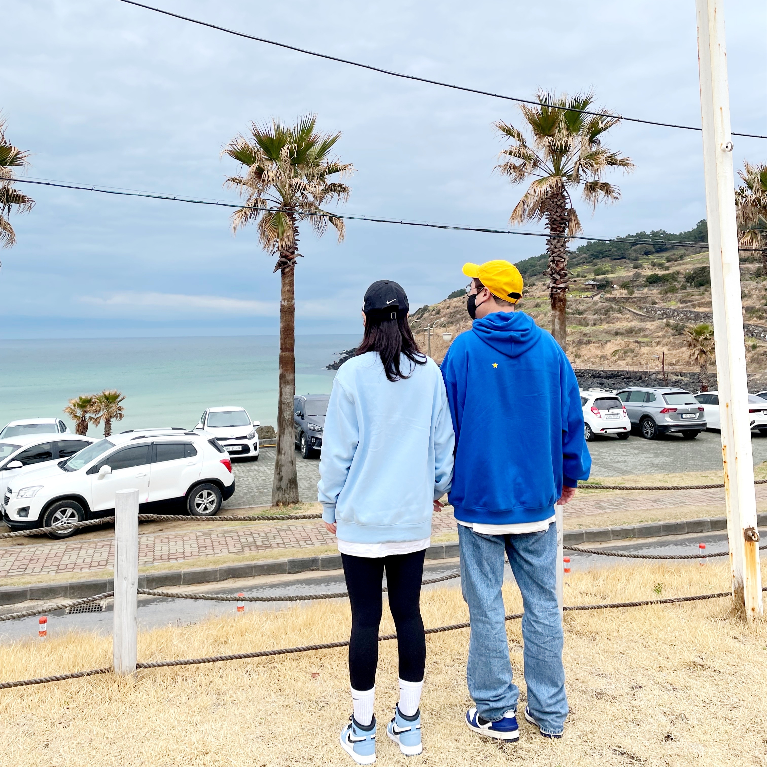 Nike H86 Korea Cap Black, Nike NRG Solo Swoosh Crew Fleece Psychic Blue - US/EU 착용 스타일 - 2