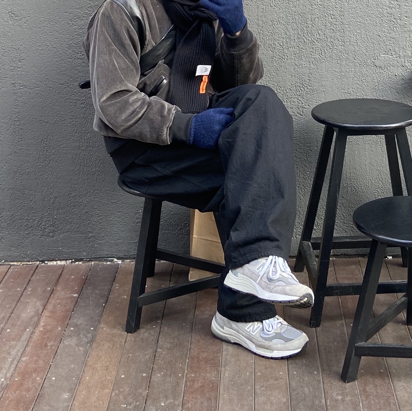 New Balance 992 Made in USA Grey - D Standard, New Balance 992 Made in USA Navy 착용 스타일 - 1