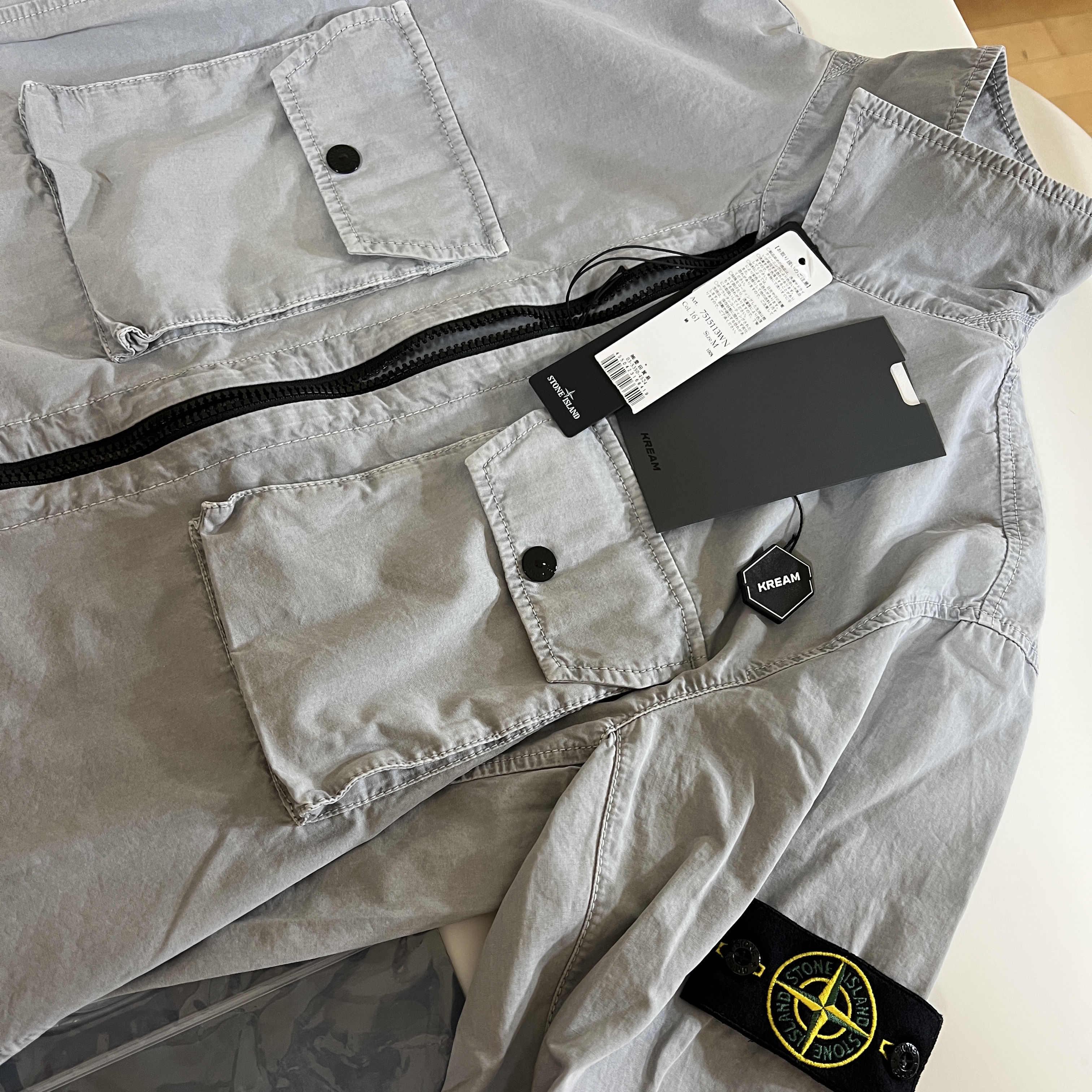 Stone Island 113WN T.CO+OLD Overshirt Light Grey - 21FW 착용 스타일