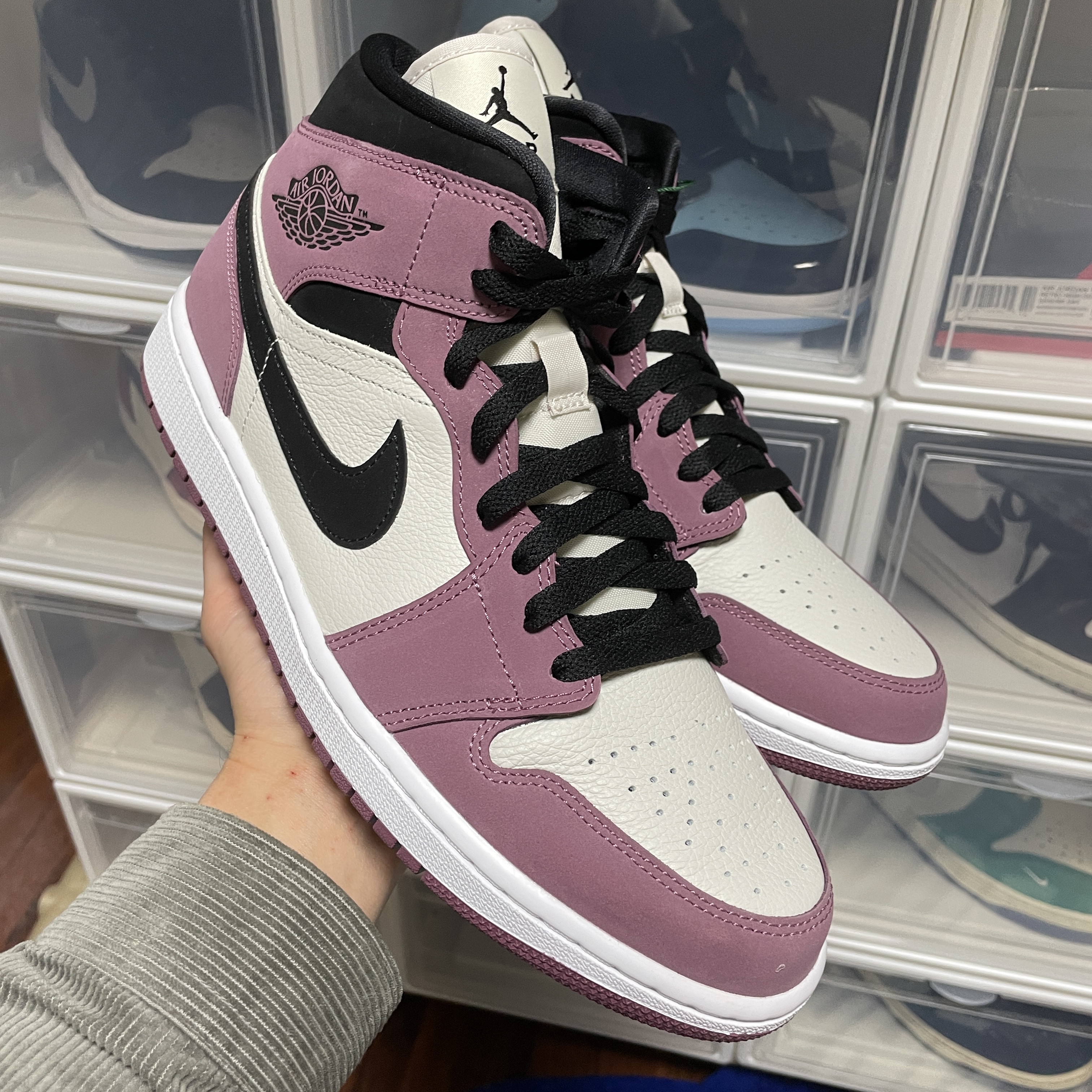 (W) Jordan 1 Mid SE Light Mulberry 착용 스타일