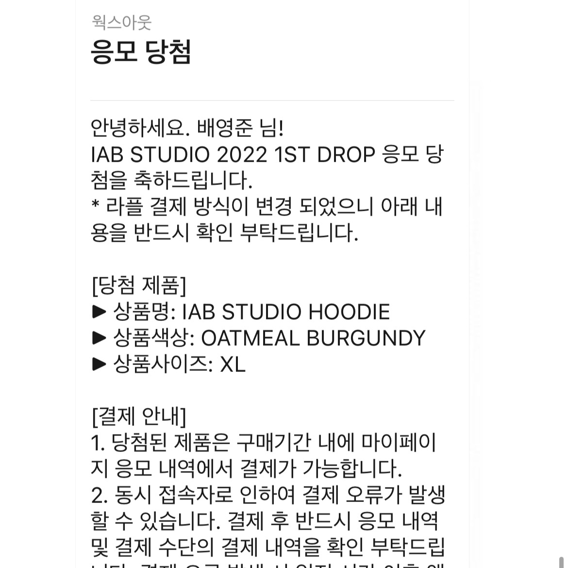 IAB Studio Hoodie Oatmeal Burgundy 착용 스타일
