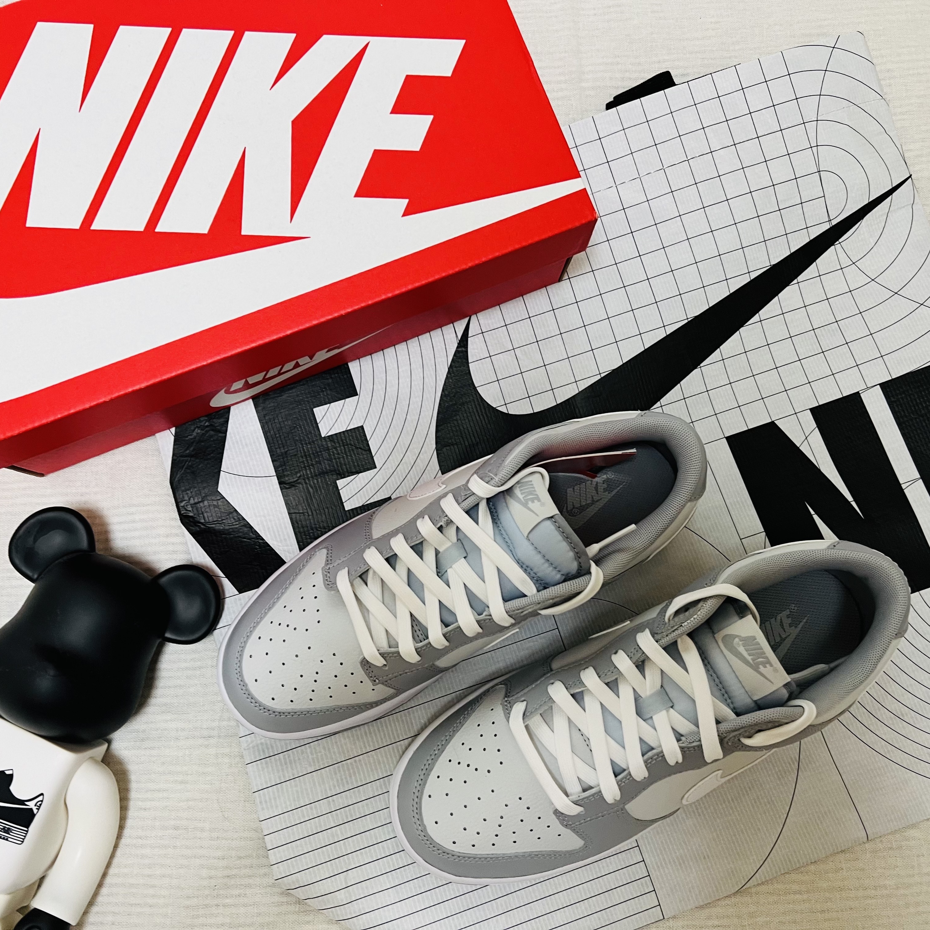 Nike Dunk Low Retro Wolf Grey 착용 스타일 - 1