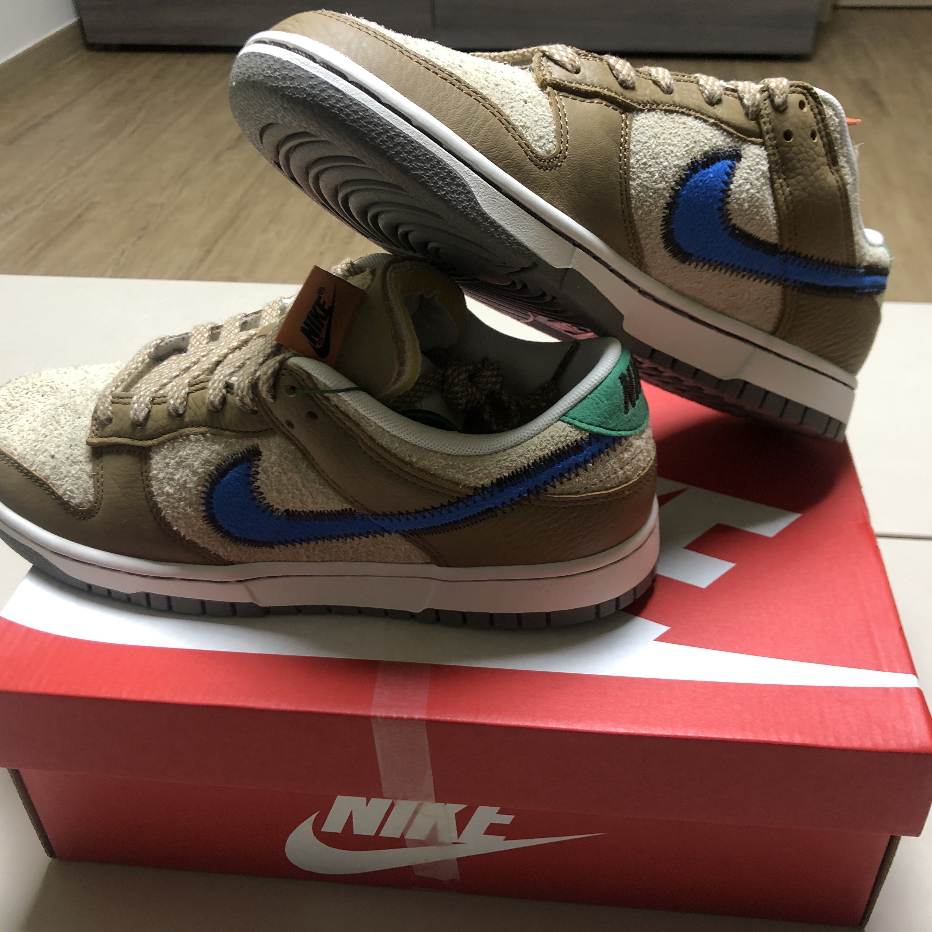 Nike x Size? Dunk Low Dark Driftwood Photo Blue 착용 스타일 - 2