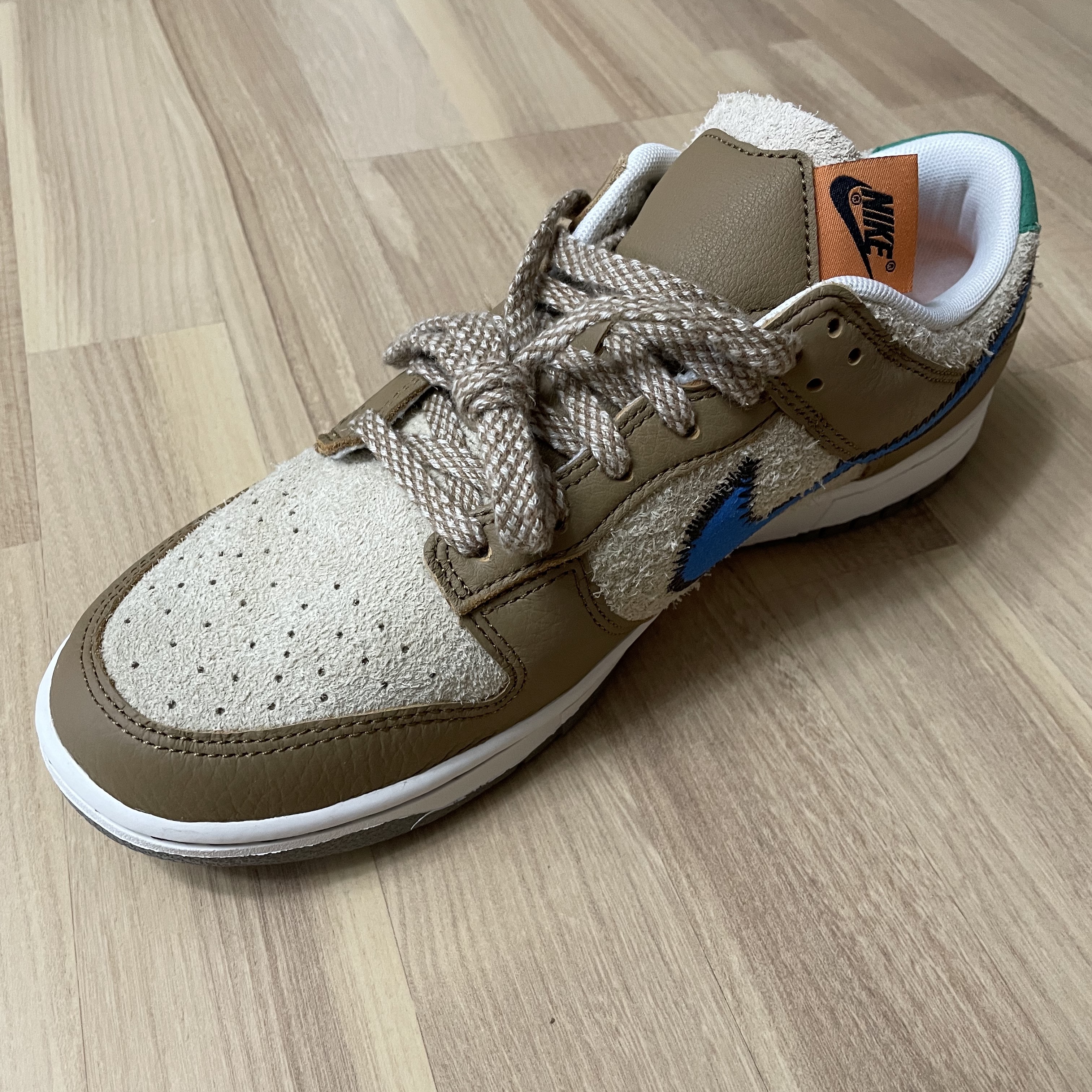 Nike x Size? Dunk Low Dark Driftwood Photo Blue 착용 스타일 - 2