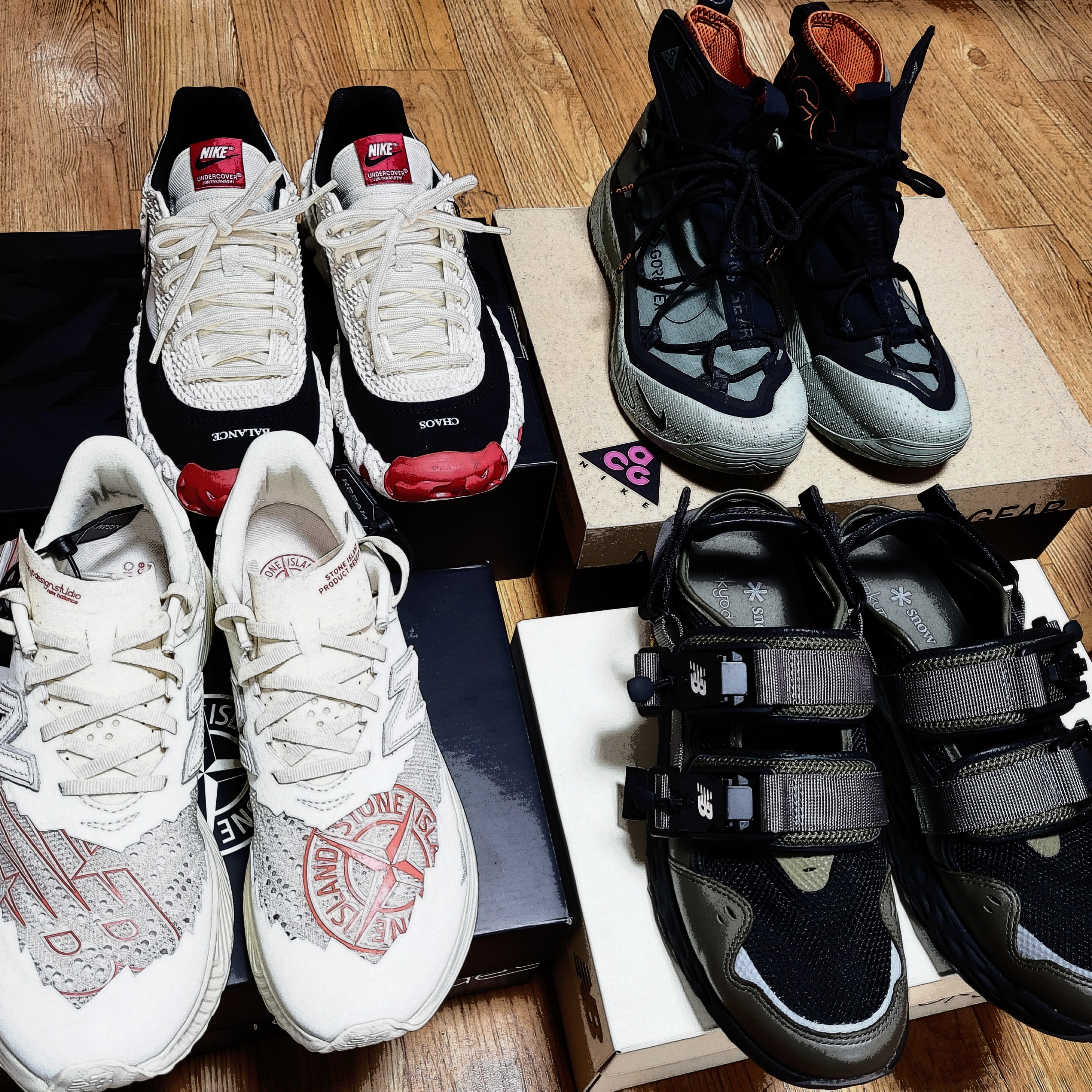 New Balance x Stone Island x Tokyo Design Studio FuelCell RC Elite v2, New Balance x Tokyo Design Studio x Snow Peak Niobium Concept 2 착용 스타일