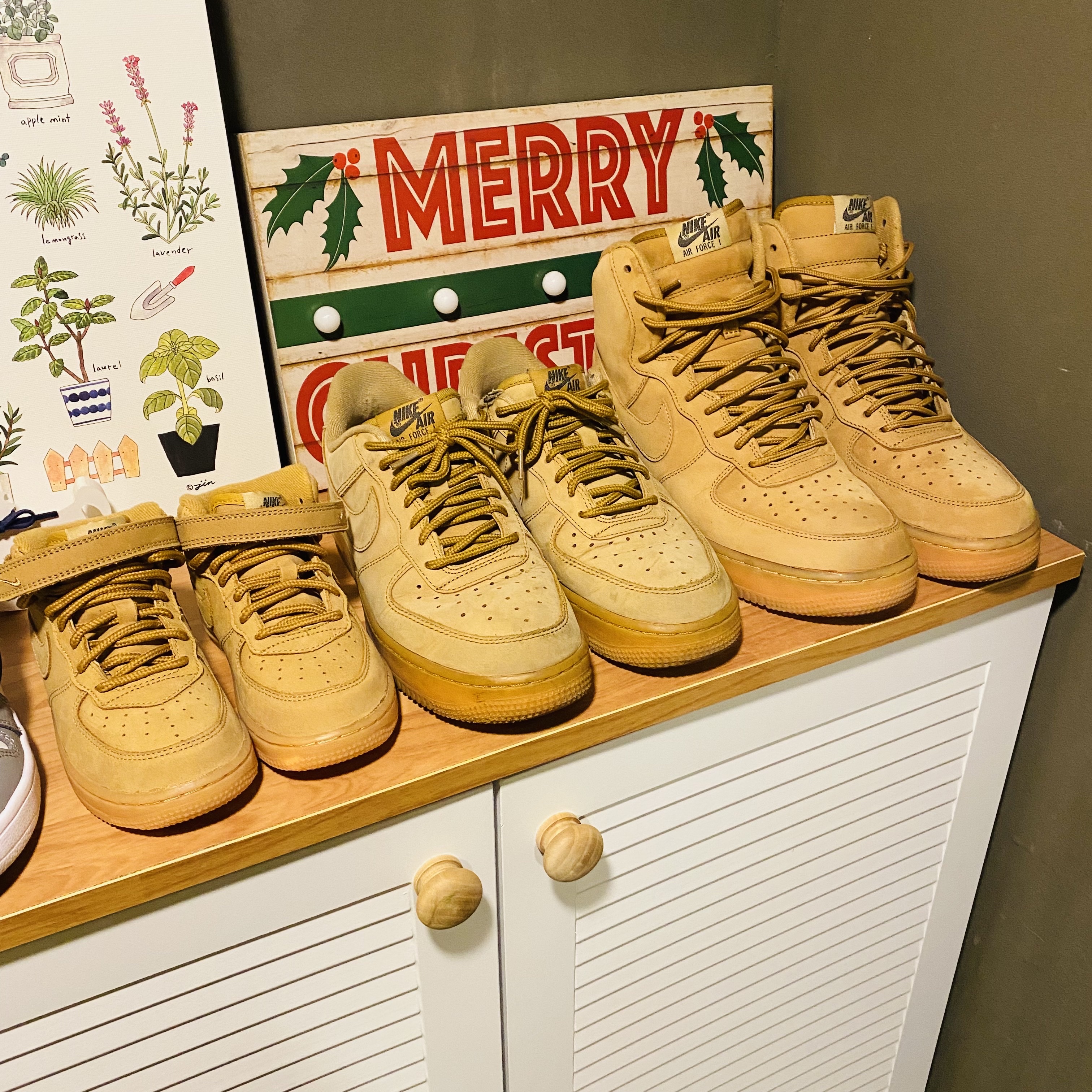 Nike Air Force 1 High '07 LV8 WB Flax, Nike Air Force 1 Low Flax 착용 스타일