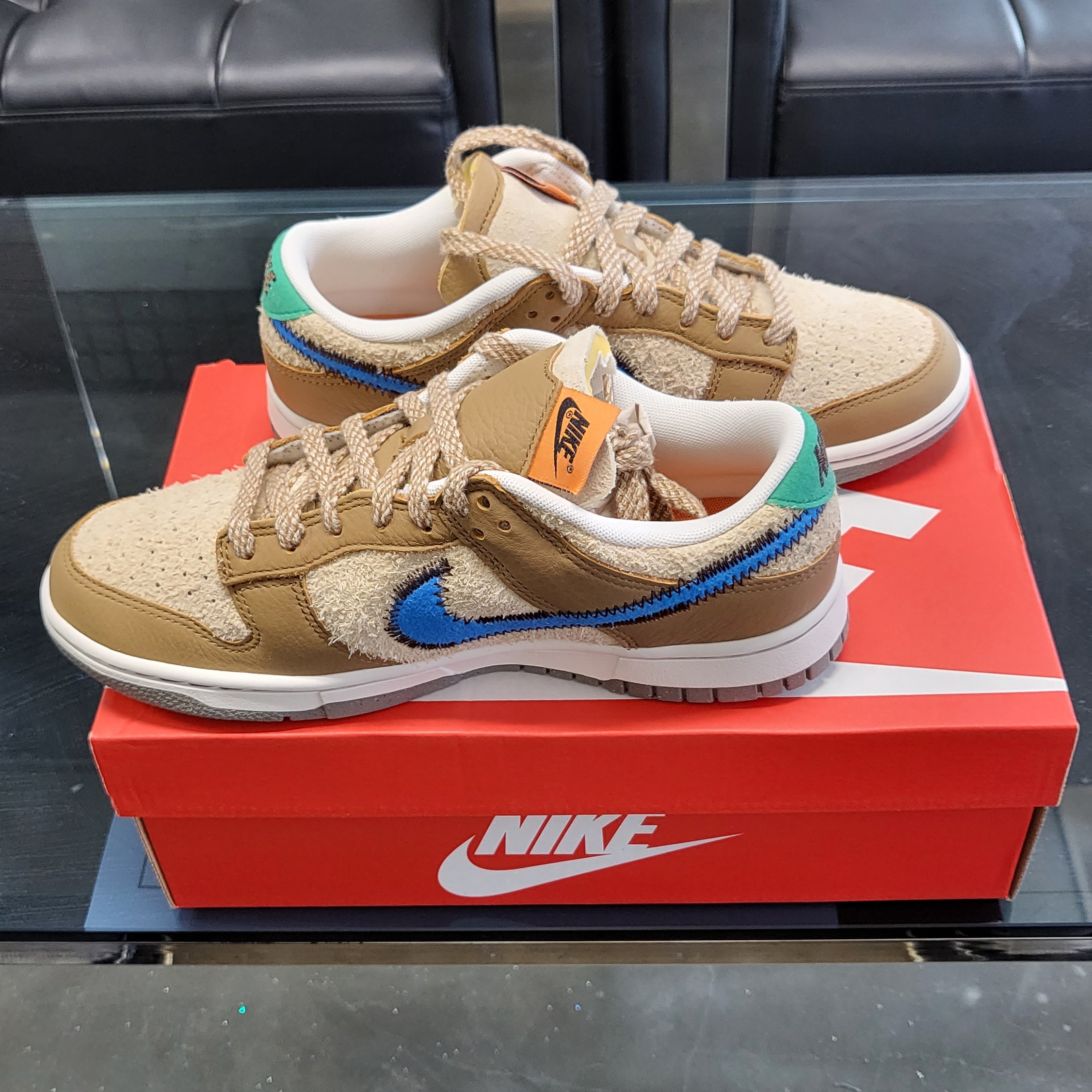 Nike x Size? Dunk Low Dark Driftwood Photo Blue 착용 스타일 - 5