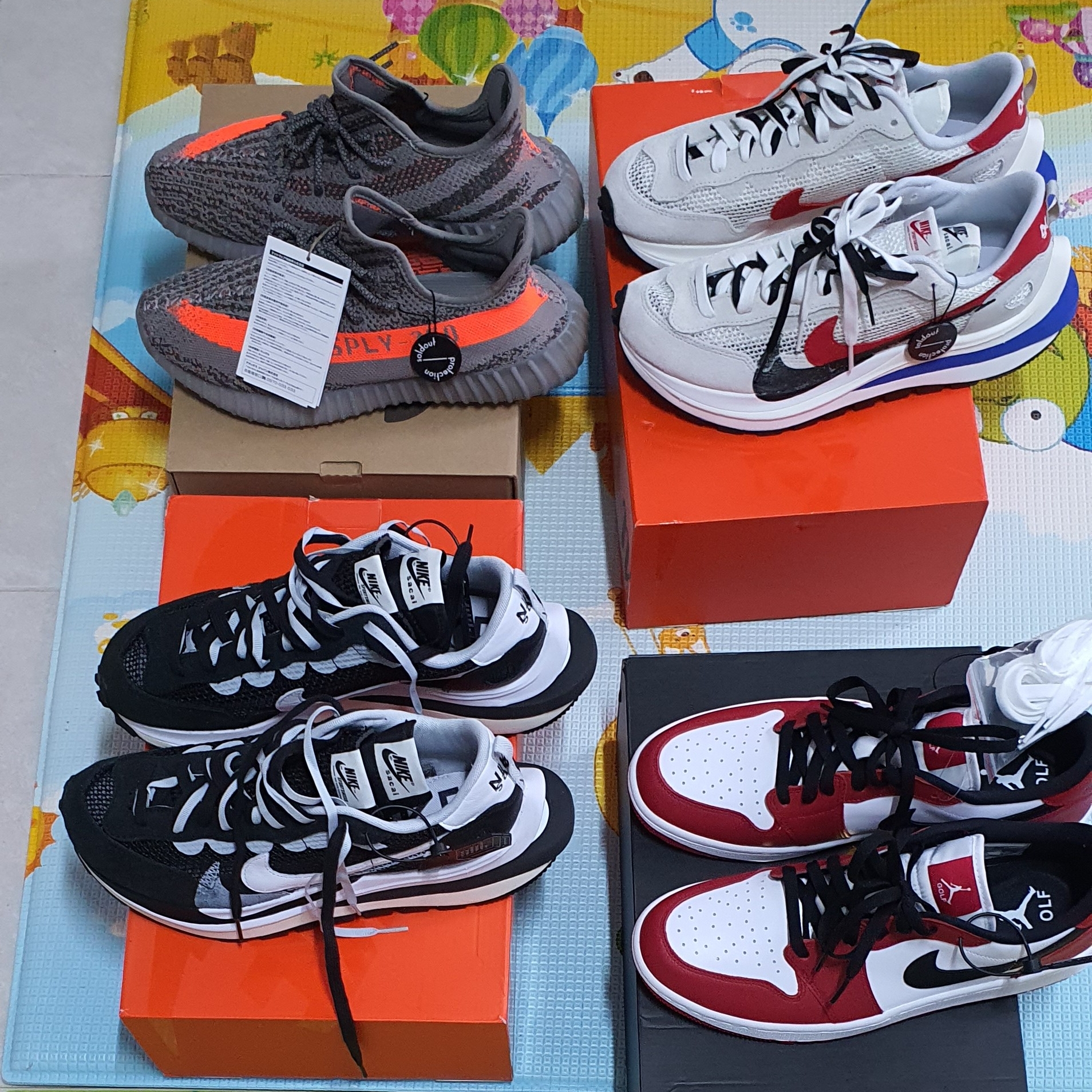 Nike x Sacai VaporWaffle Black White, Nike x Sacai VaporWaffle Royal Fuchsia 착용 스타일 - 1