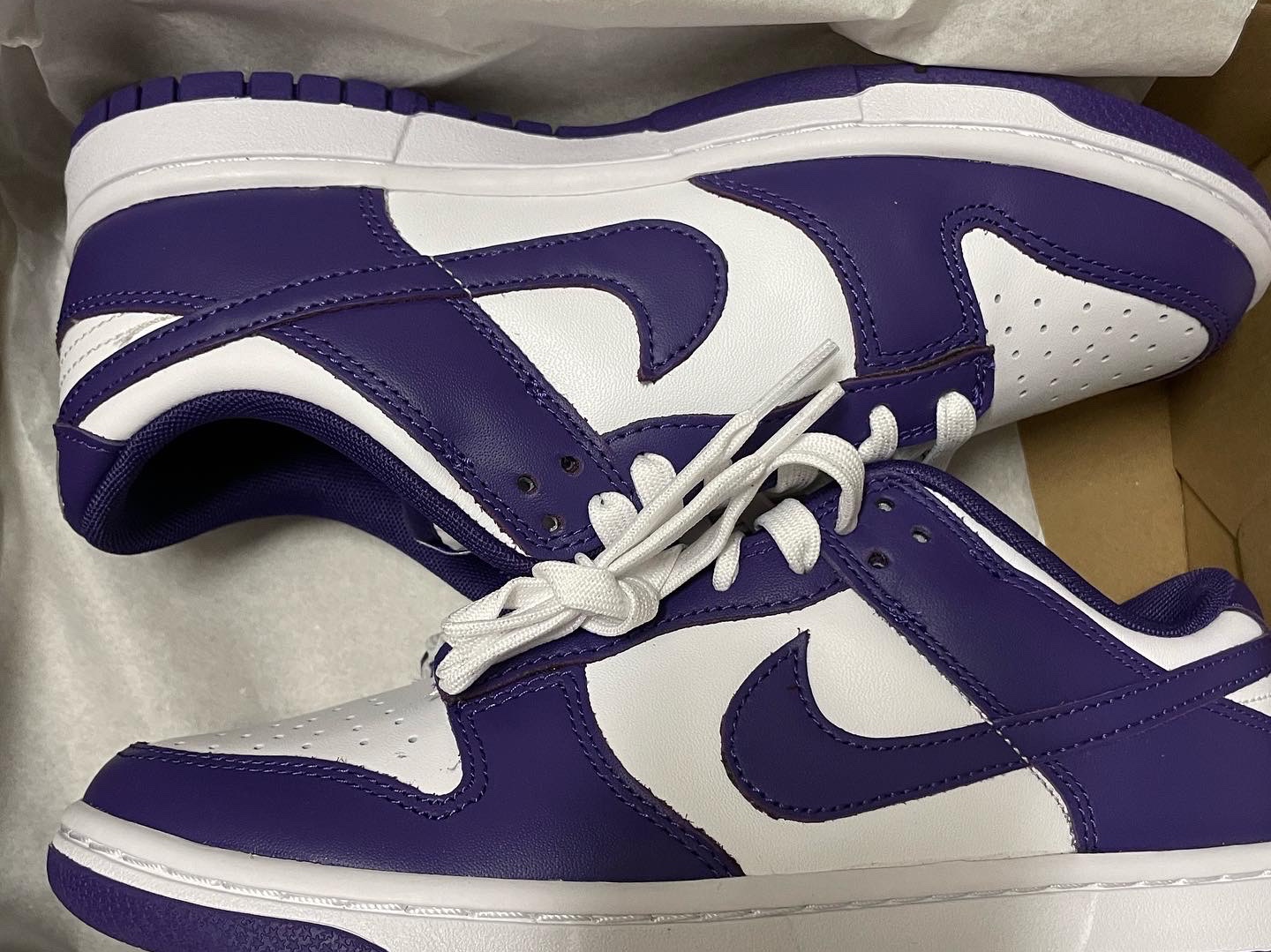 Nike Dunk Low Retro Championship Court Purple 착용 스타일