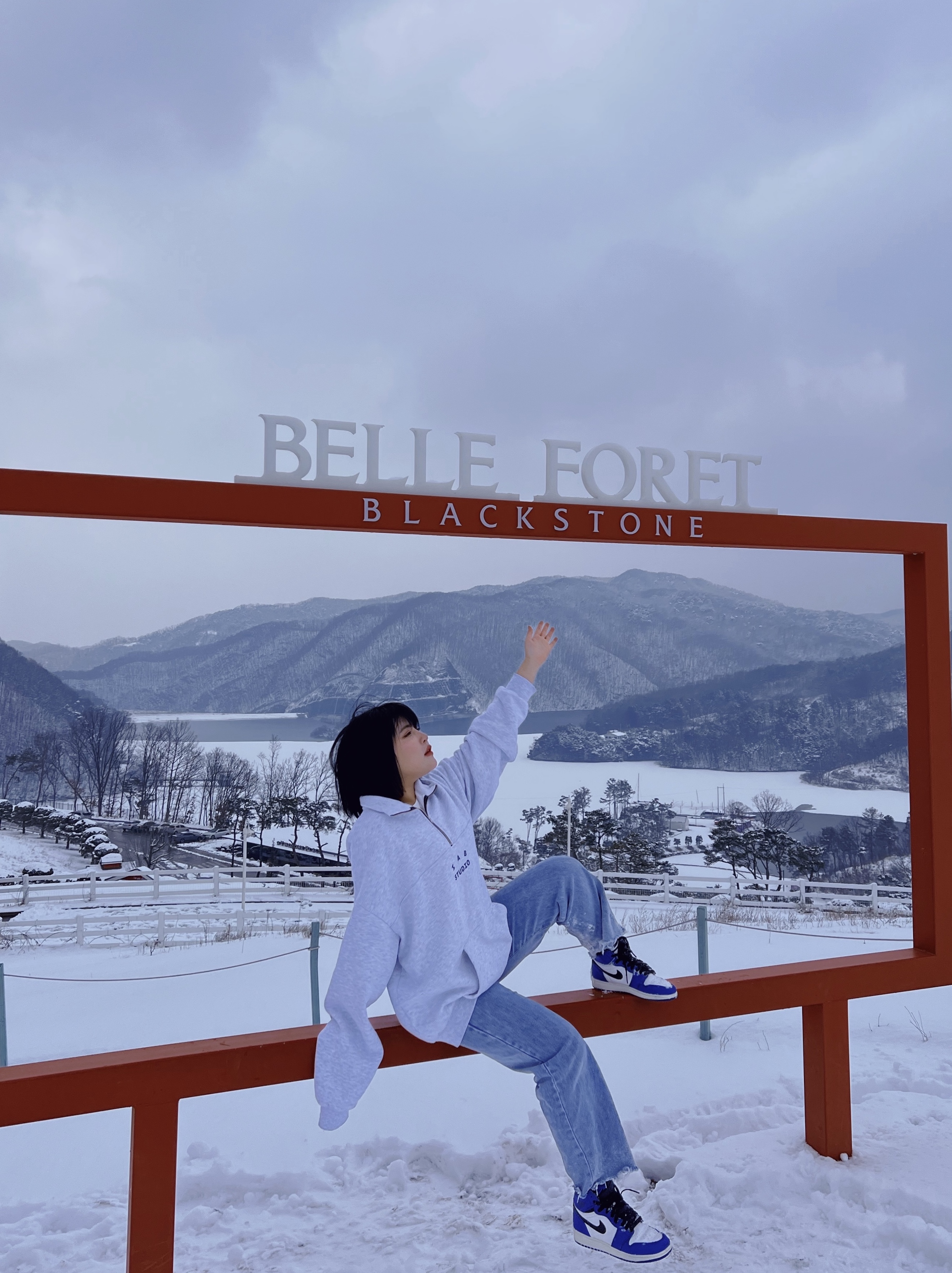 IAB Studio Half Zip Pullover Light Gray, Jordan 1 Retro High Game Royal 착용 스타일 - 2