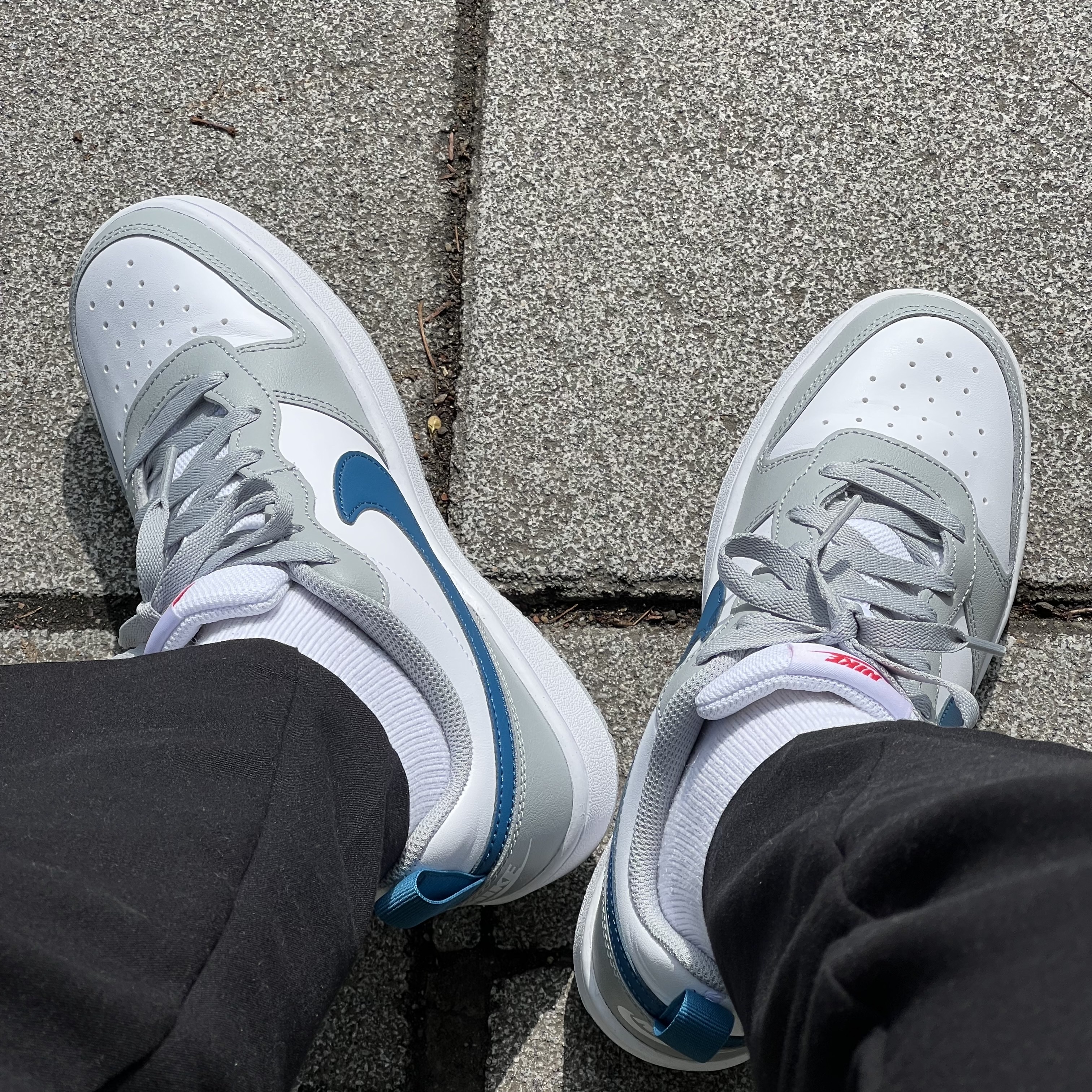 (GS) Nike Court Borough Low 2 Light Smoke Grey 착용 스타일