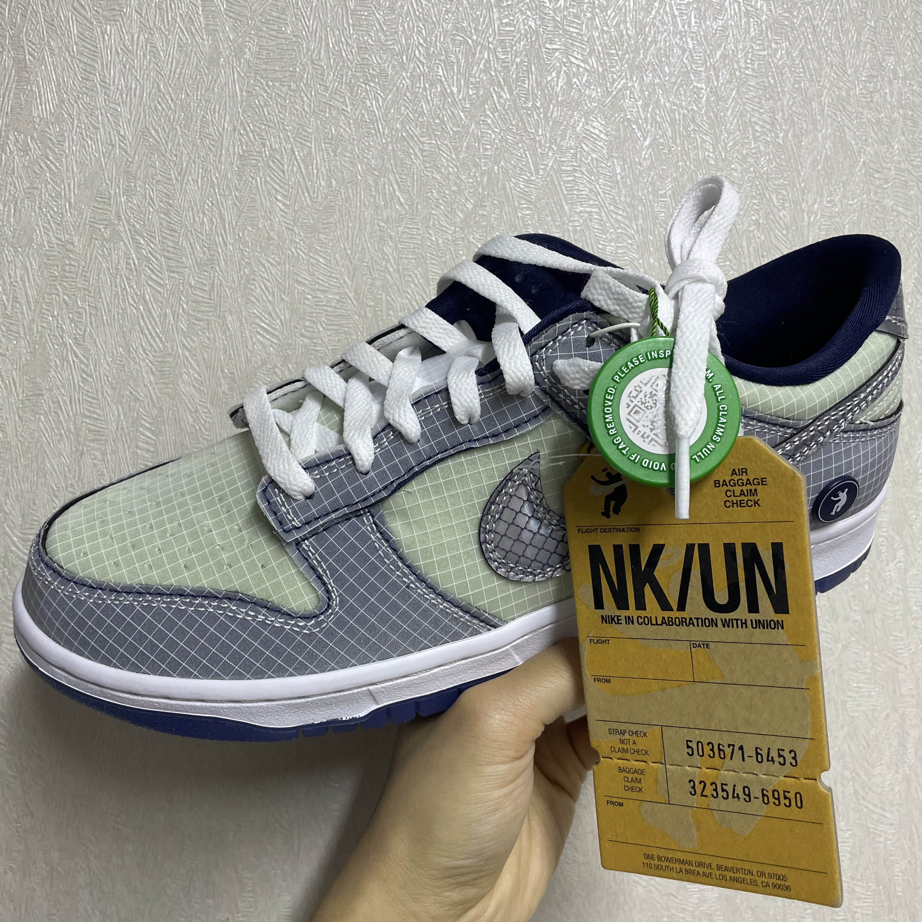 Nike x Union Dunk Low Passport Pack Pistachio 착용 스타일 - 1