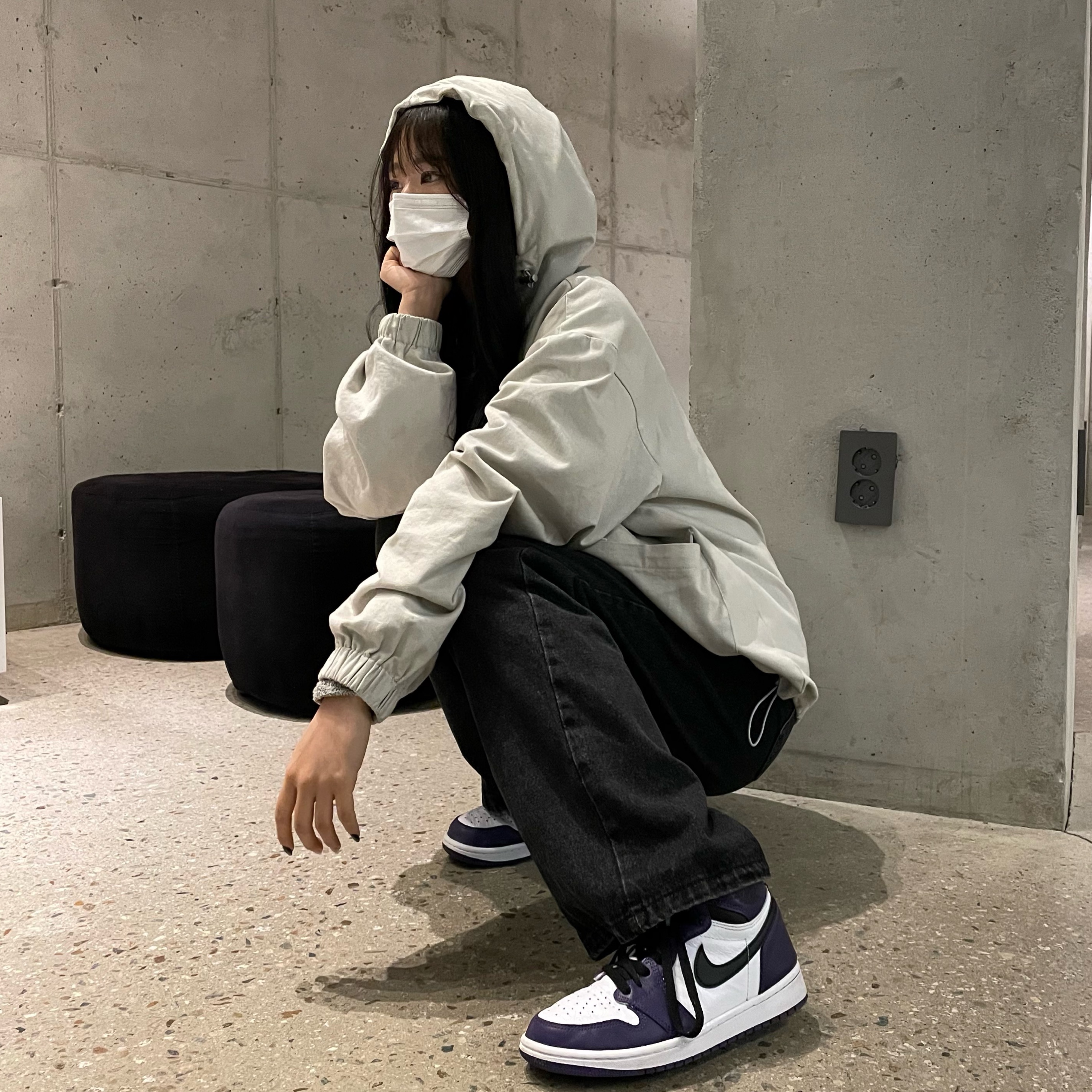 Jordan 1 Retro High OG Court Purple 2020, (GS) Jordan 1 Retro High OG Court Purple 2020 착용 스타일 - 1
