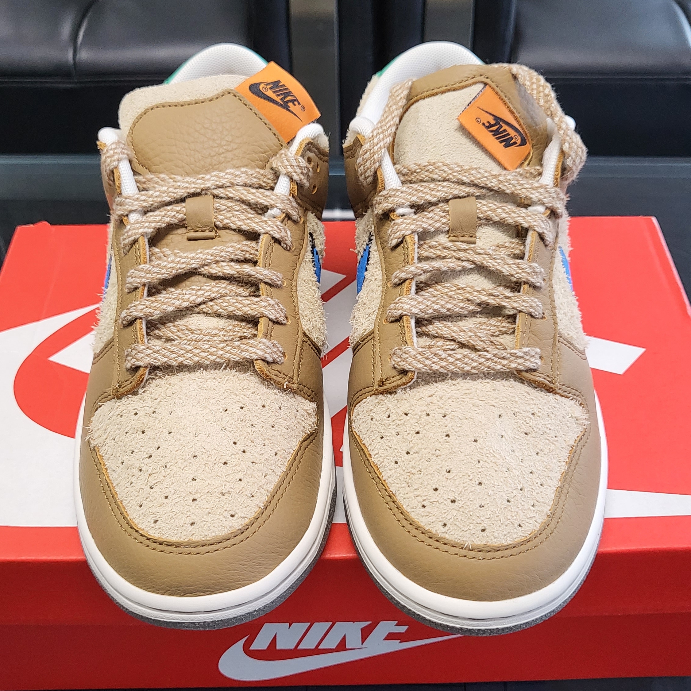 Nike x Size? Dunk Low Dark Driftwood Photo Blue 착용 스타일 - 1